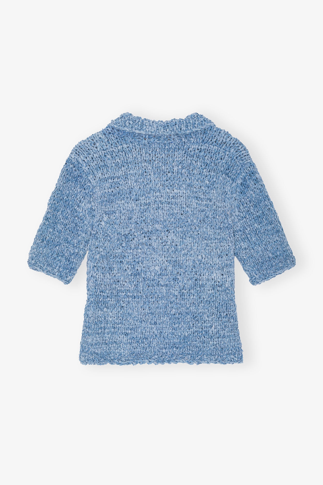 BLUE DENIM HANDKNIT POLO - 7