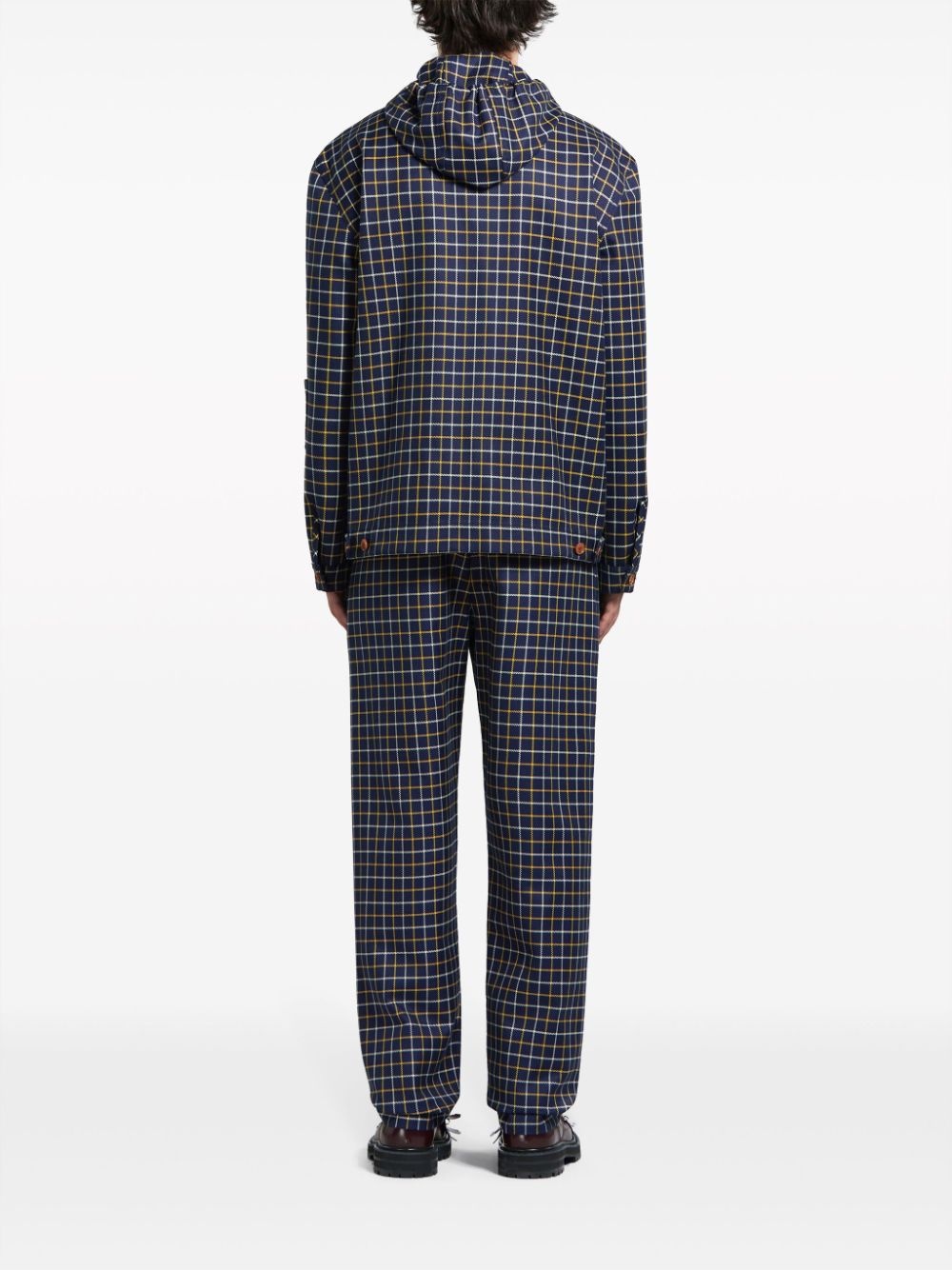 checked hooded jacket - 4