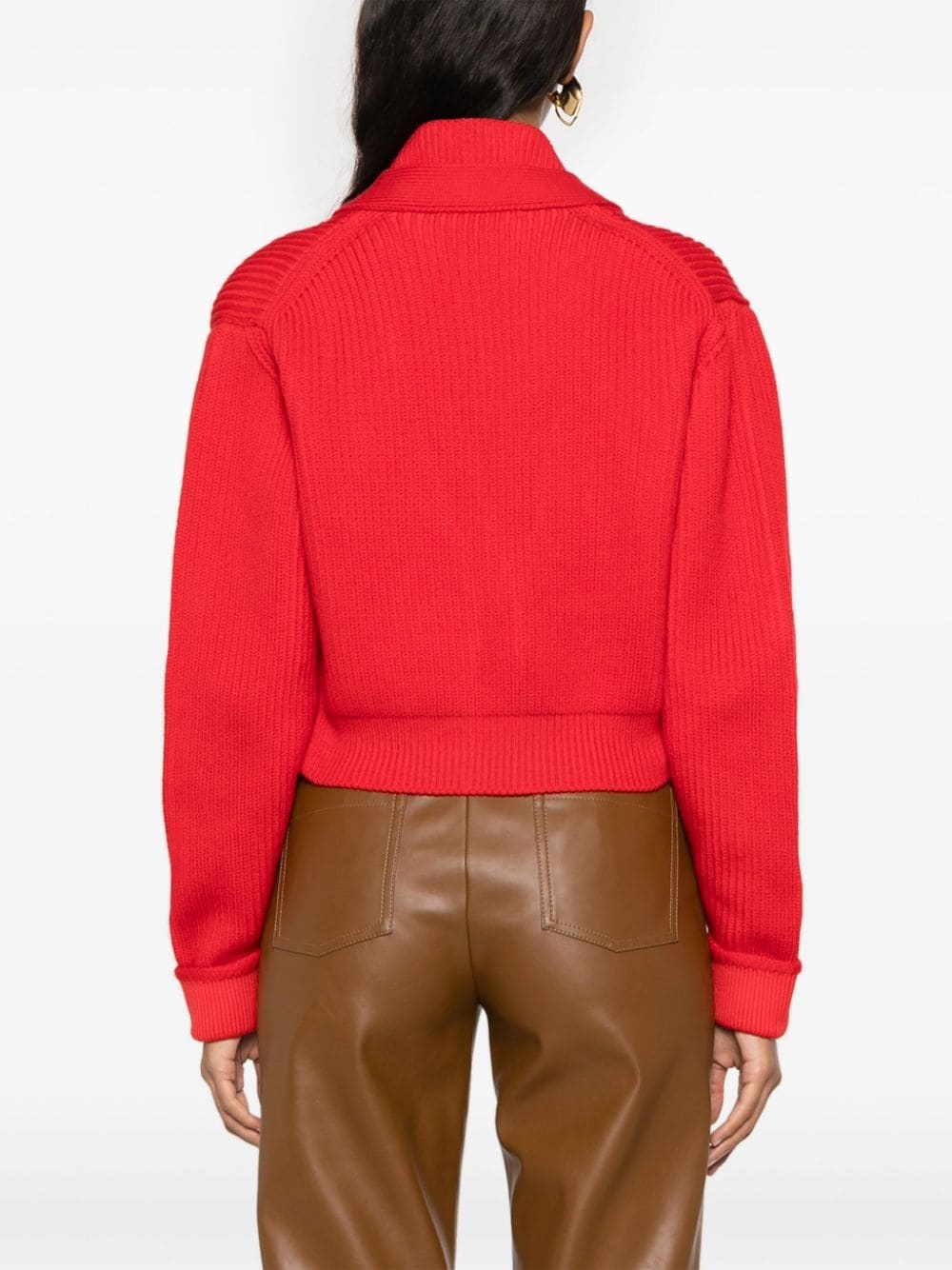 V-neck cropped cardigan - 4