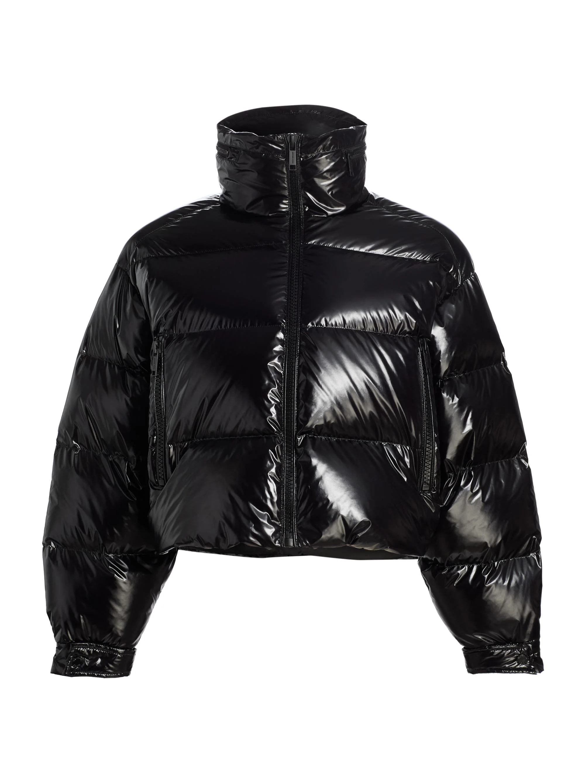 Women's Short Down Puffer Jacket - Black - 1