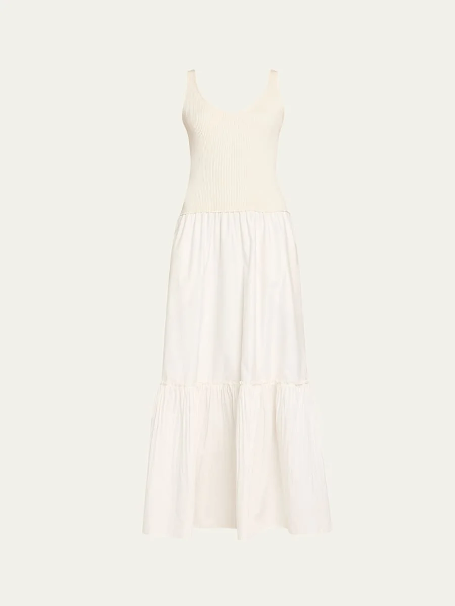 Dawson Mixed-Media Maxi Dress - 1