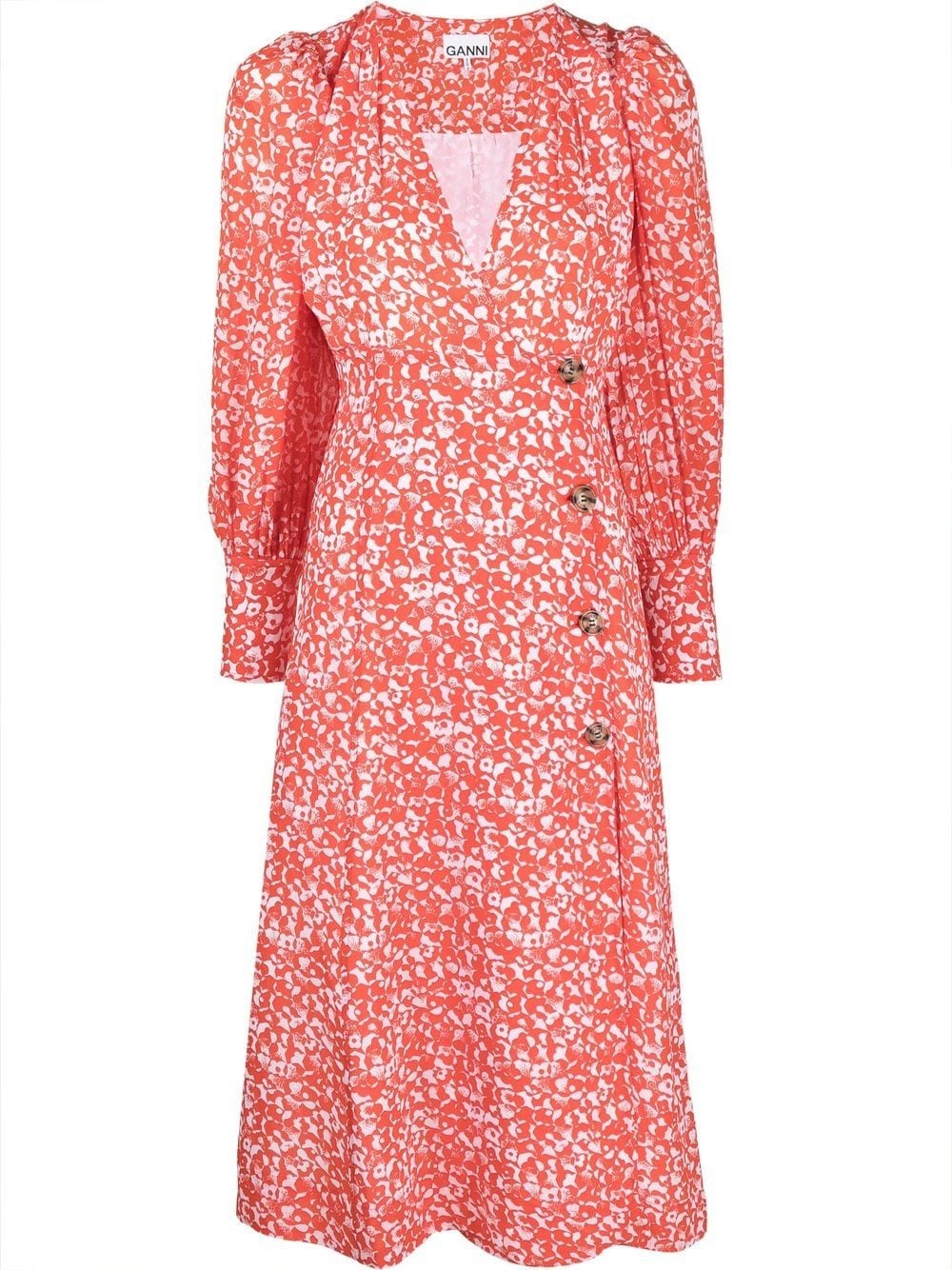 floral crepe midi dress - 1