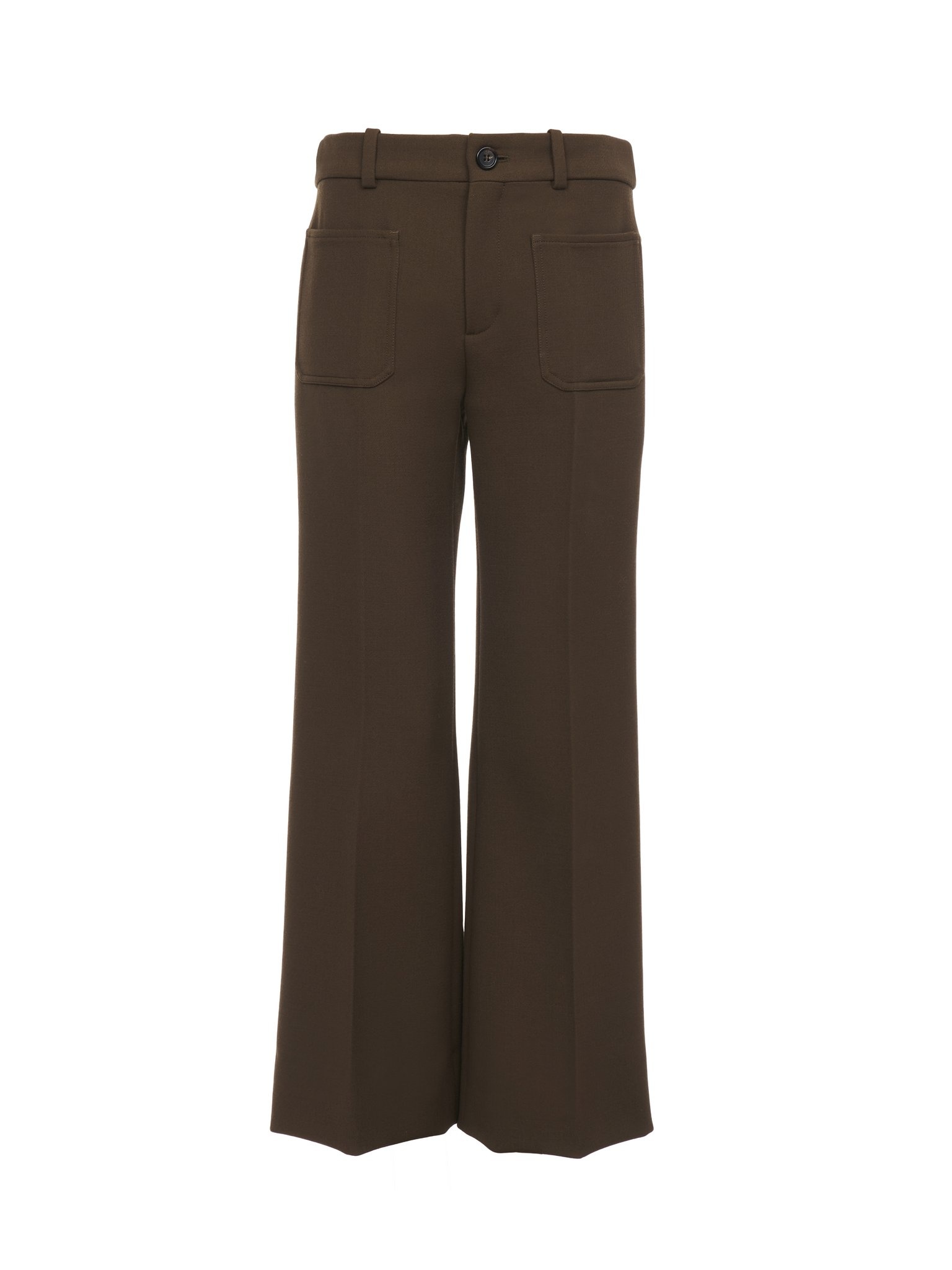 CROPPED BOOTCUT PANTS IN CAVALRY WOOL - 1
