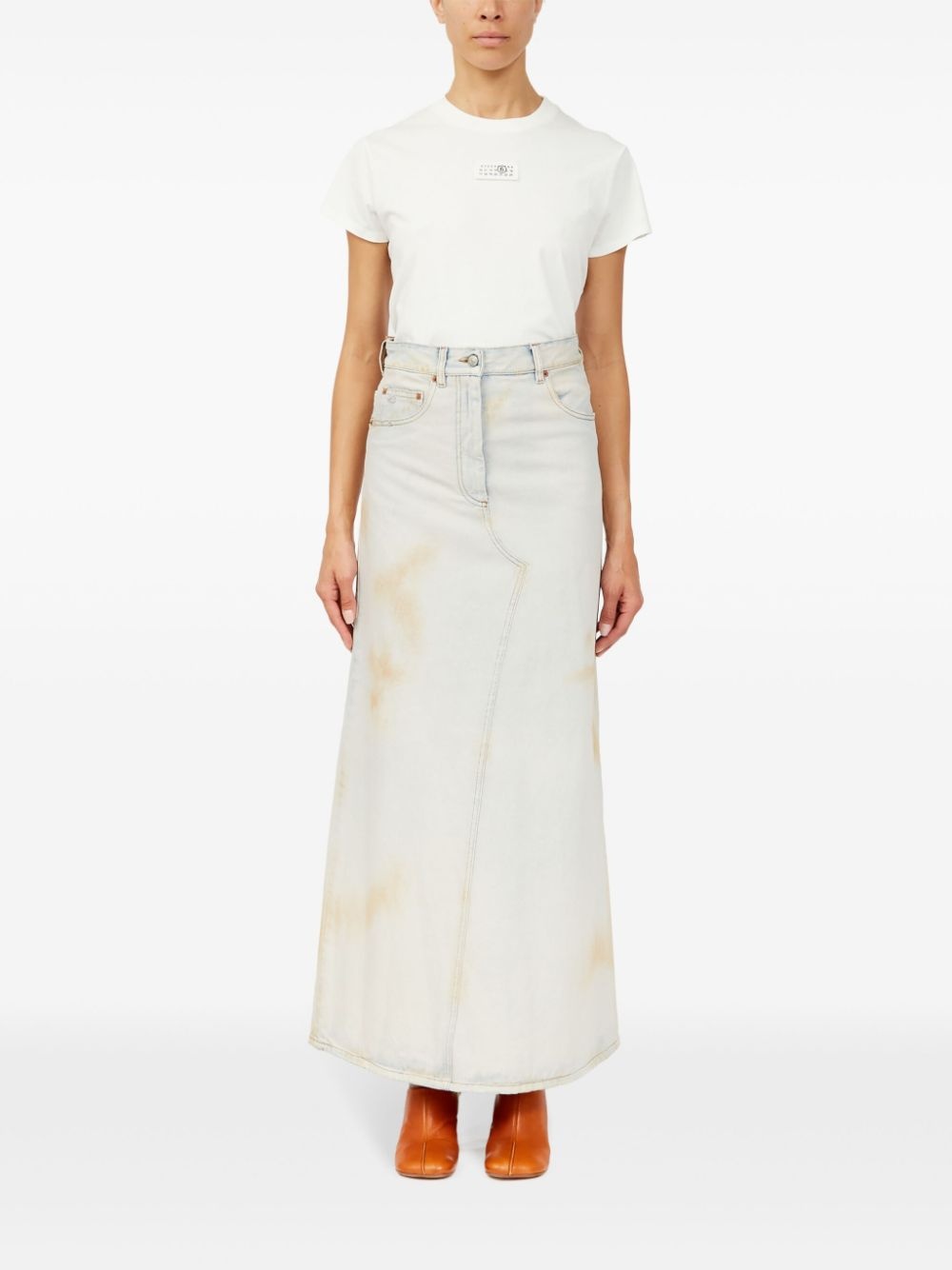 logo-patch midi skirt - 2