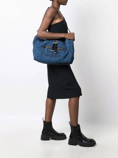 Alexander McQueen The Bundle denim shoulder bag outlook