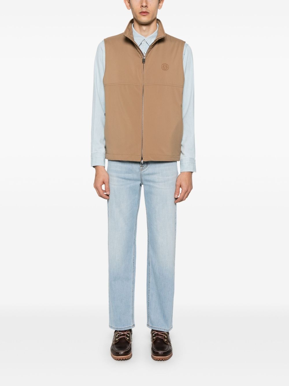 logo-embroidered gilet - 2