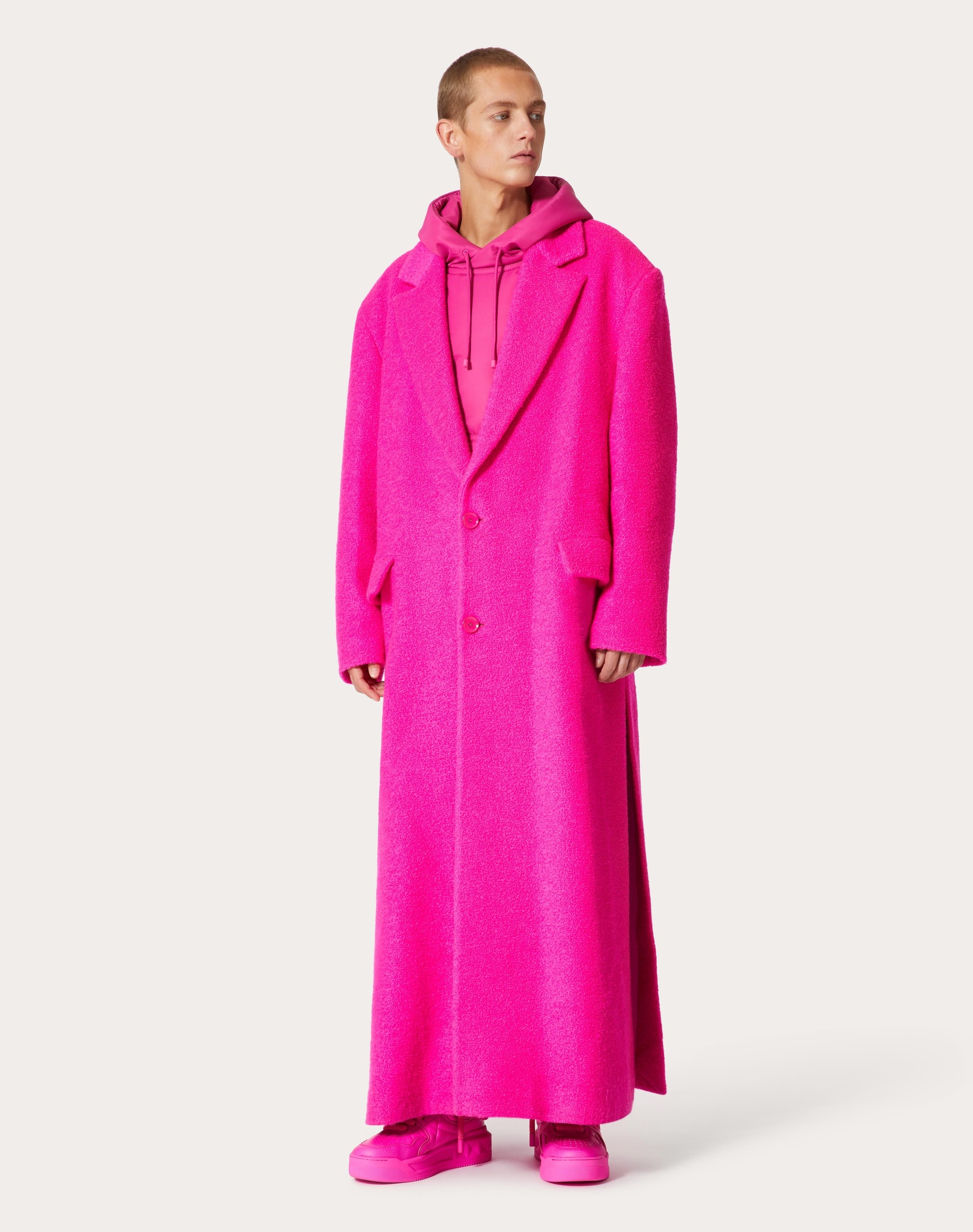 SINGLE-BREASTED WOOL COAT - 3