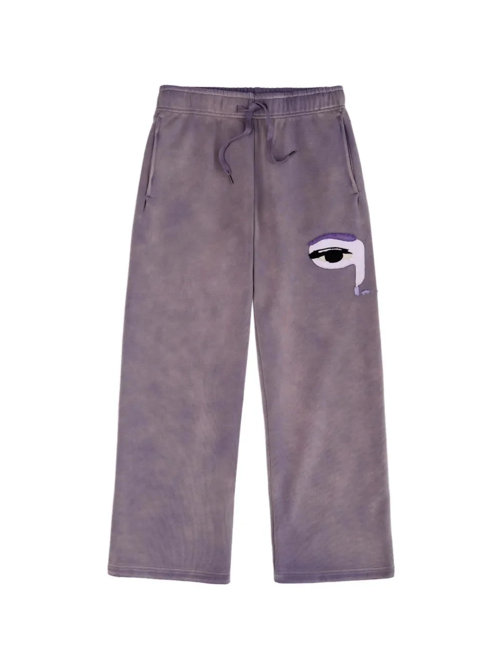 EMBROIDERED-PATCH TRACK PANTS - 1