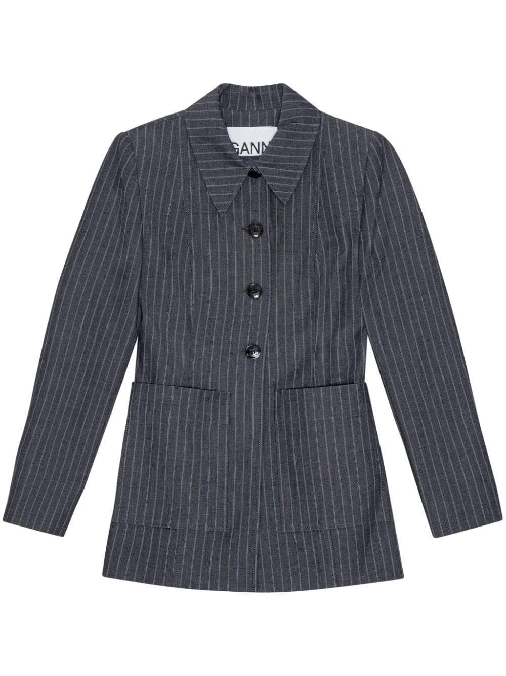 pinstripe single-breasted blazer - 1