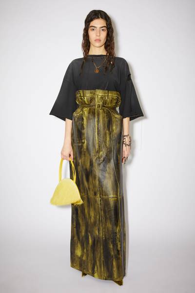 Acne Studios High waist leather maxi skirt - Yellow/black outlook