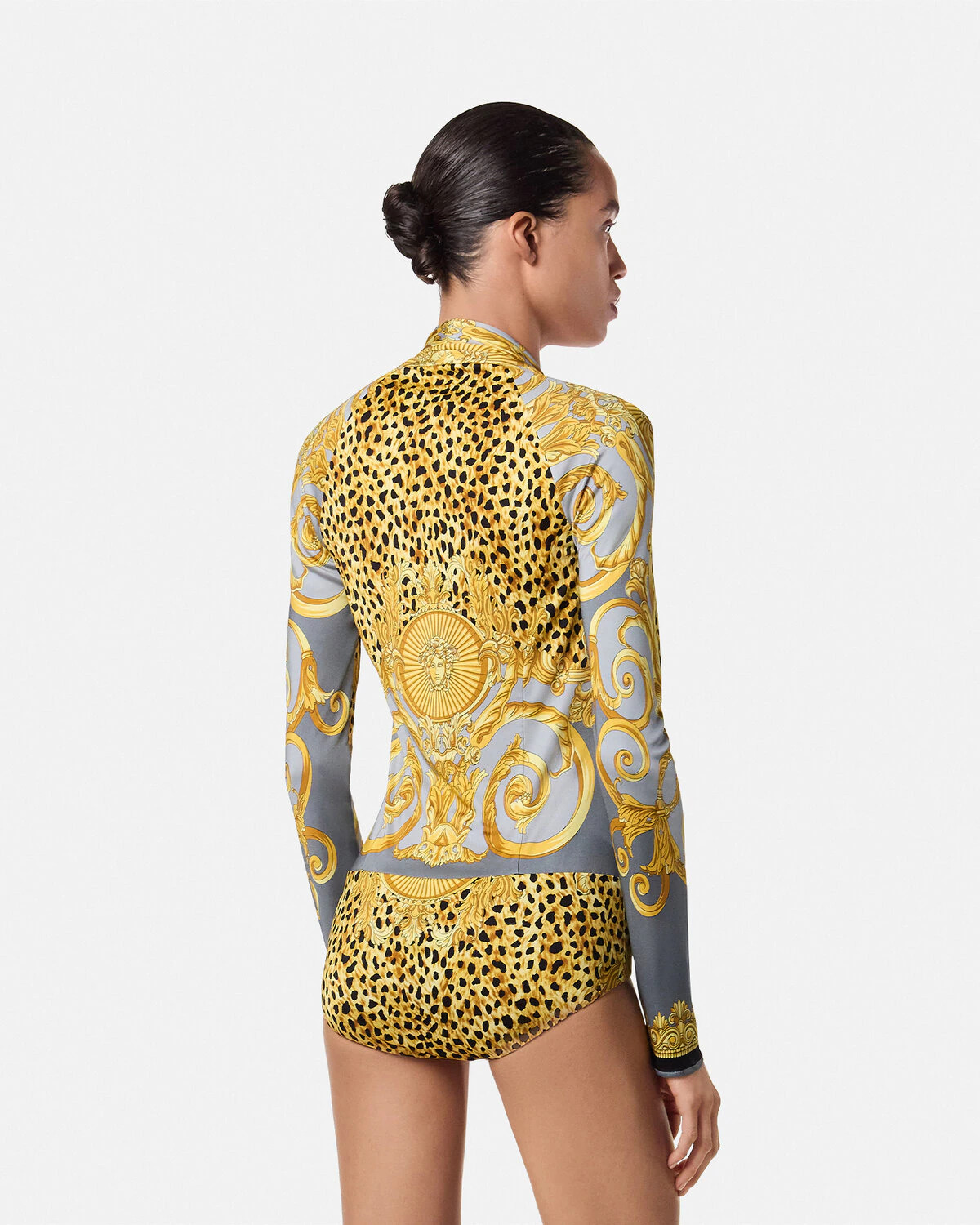 Cheetah Foulard Draped Bodysuit - 5