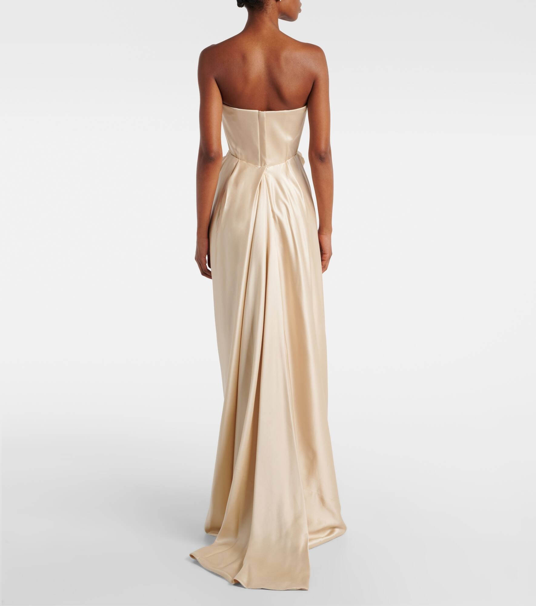 Galaxy draped crêpe satin bustier gown - 3