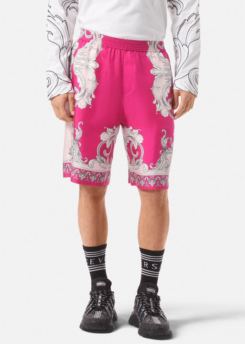 Silver Baroque Silk Shorts 3