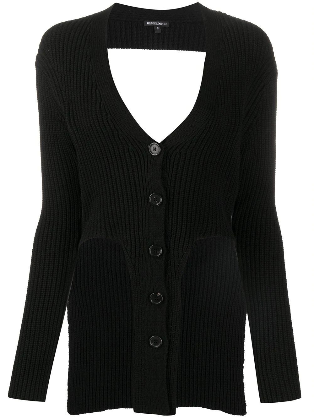 asymmetric ribbed cardigan  - 1