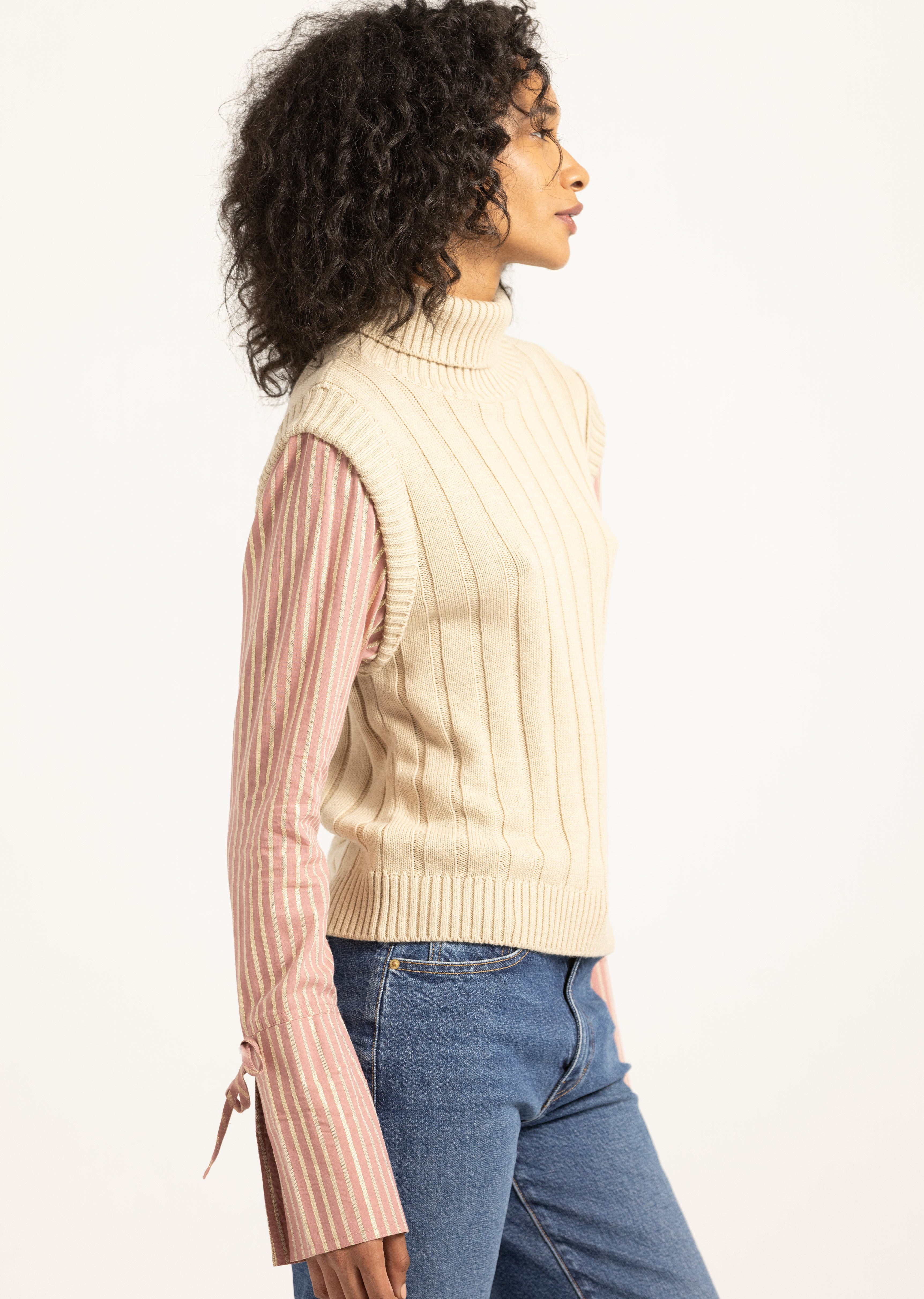 PAOLA MIXED MEDIA TURTLENECK SWEATER - 3