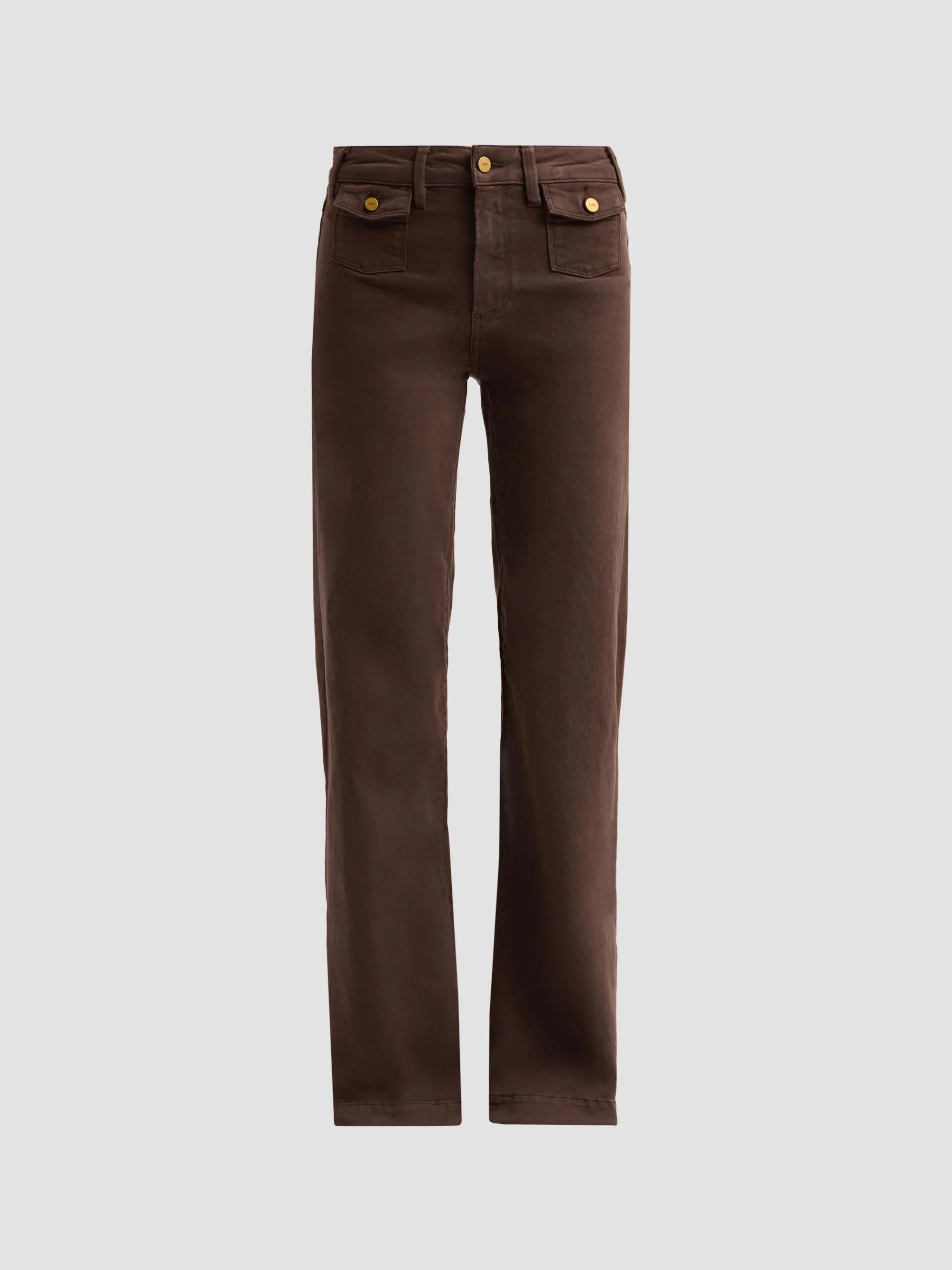 Women's Leenah Mini Patch Pocket Straight-Leg Jeans - Rich Chocolate - 1