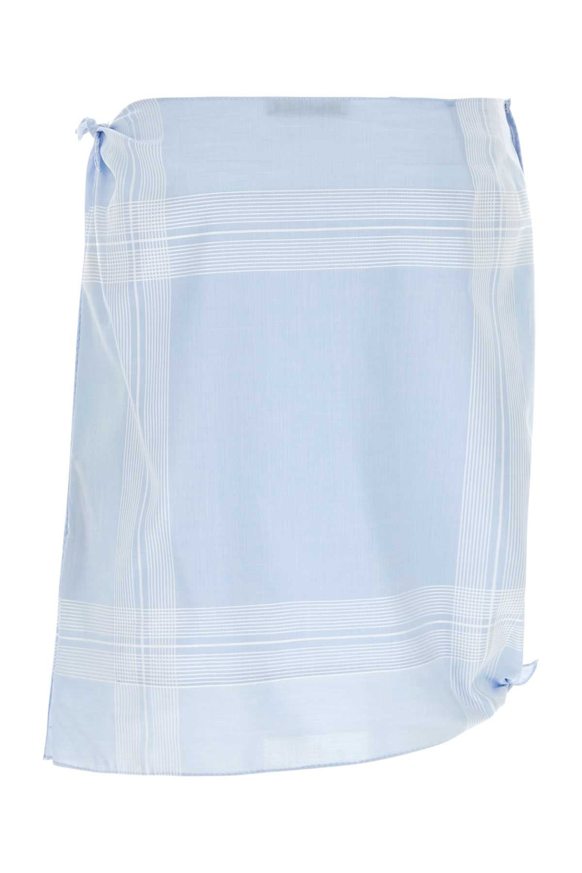 Prada Women Light Blue Cotton Skirt - 2