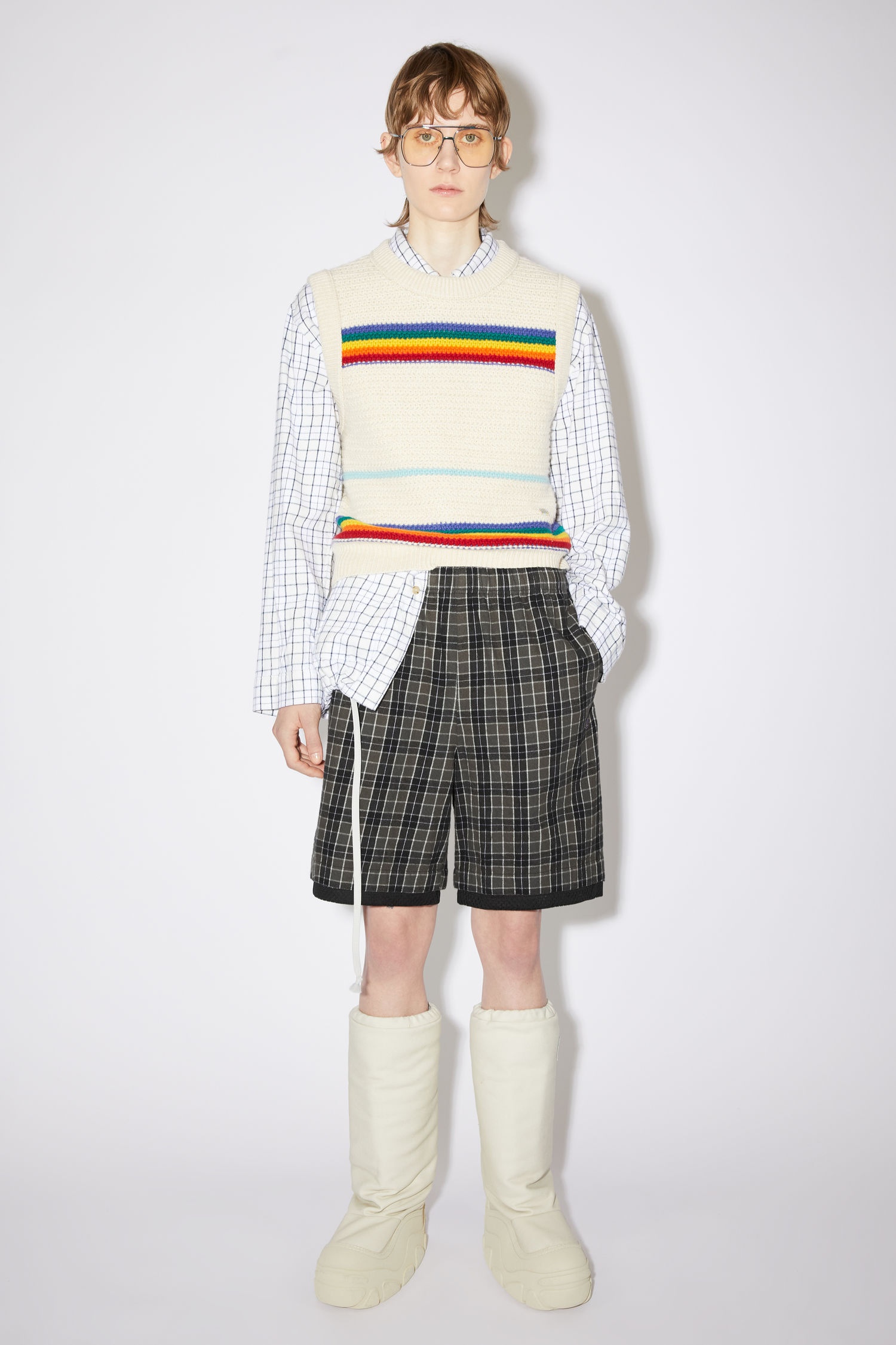 Flannel shorts - Black/grey - 2