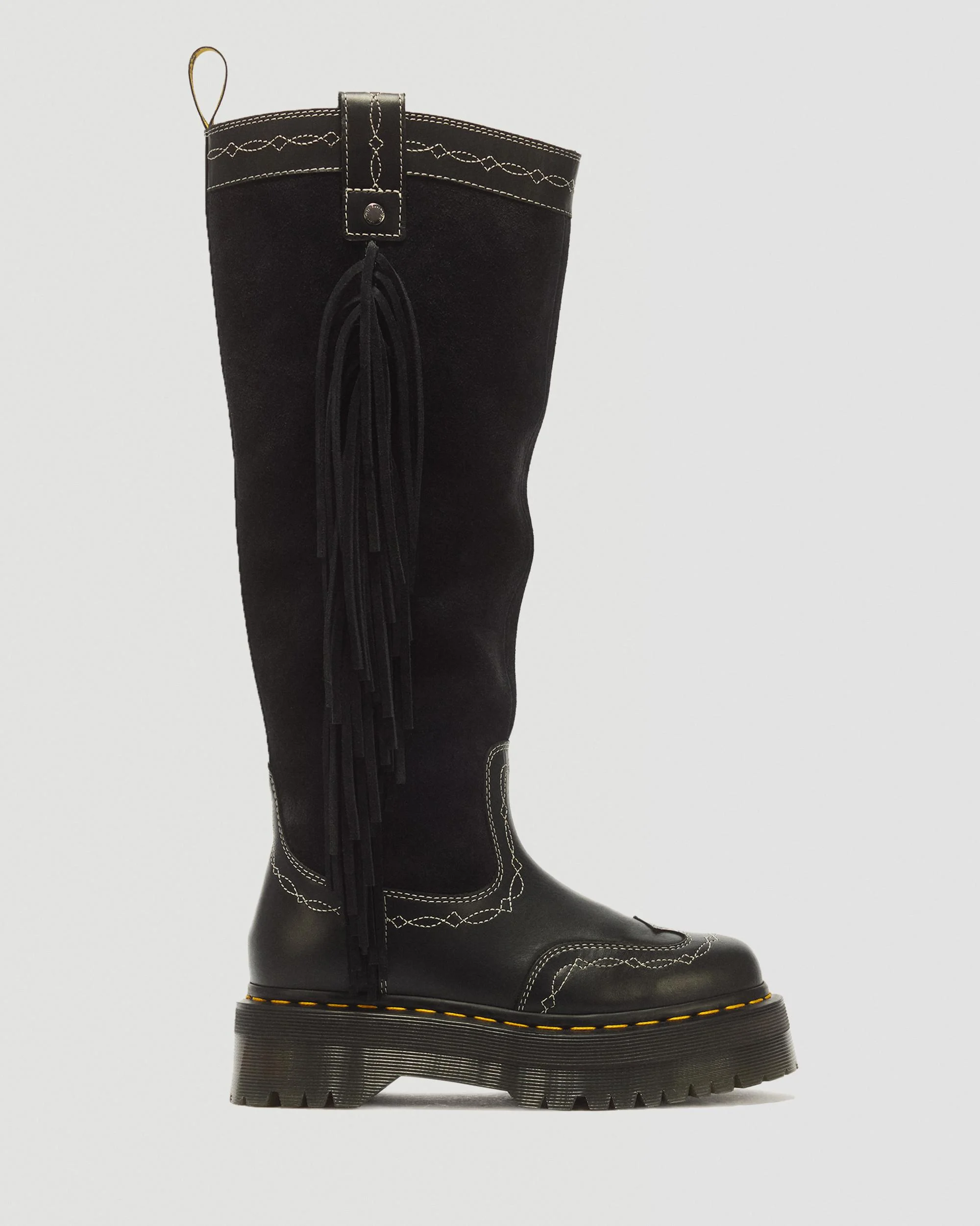 Desert Rodeo Quad Hi Boot Knee High Leather & Suede Boots - 1