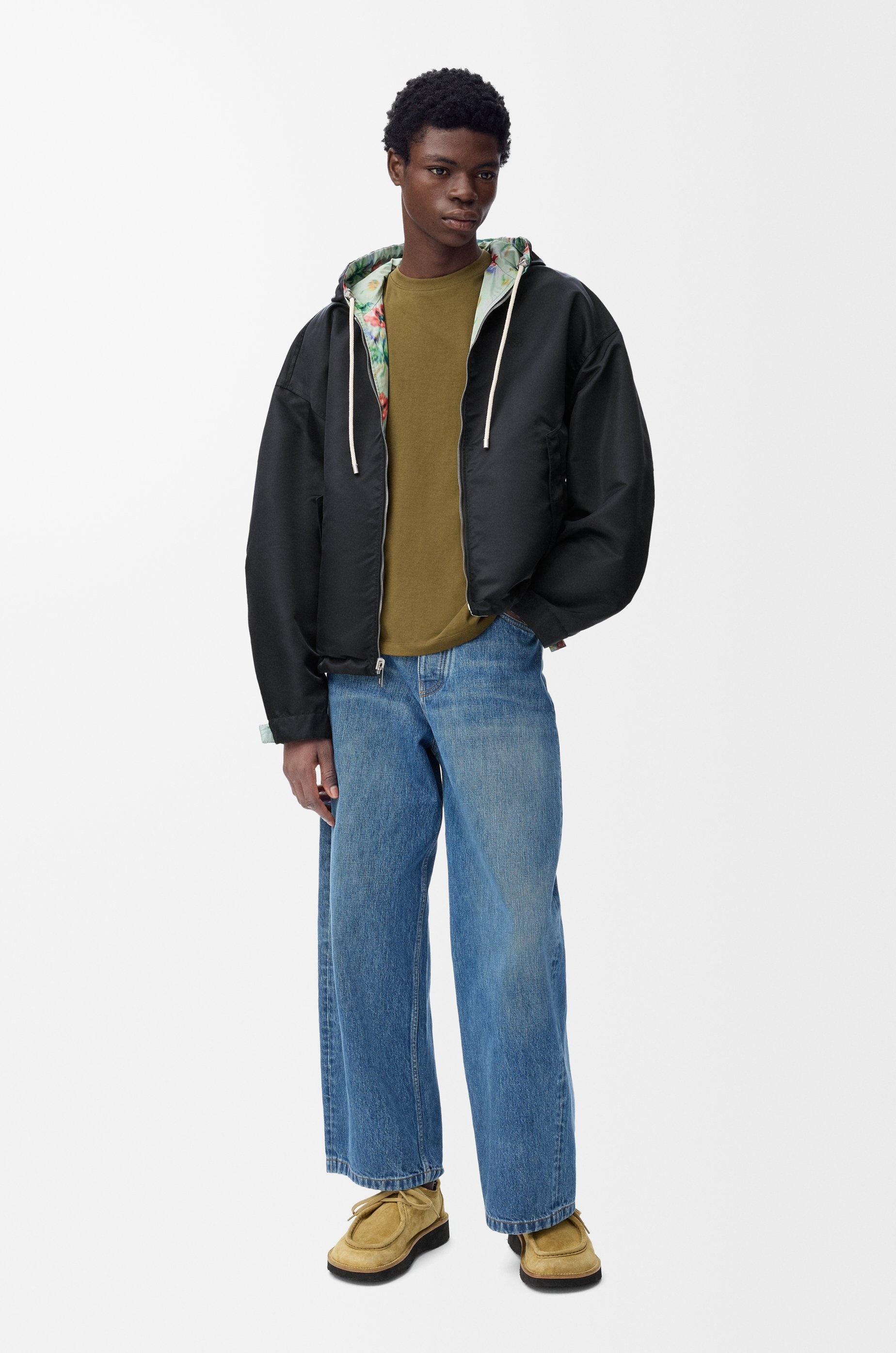 Hooded jacket in polyester and silk - 3
