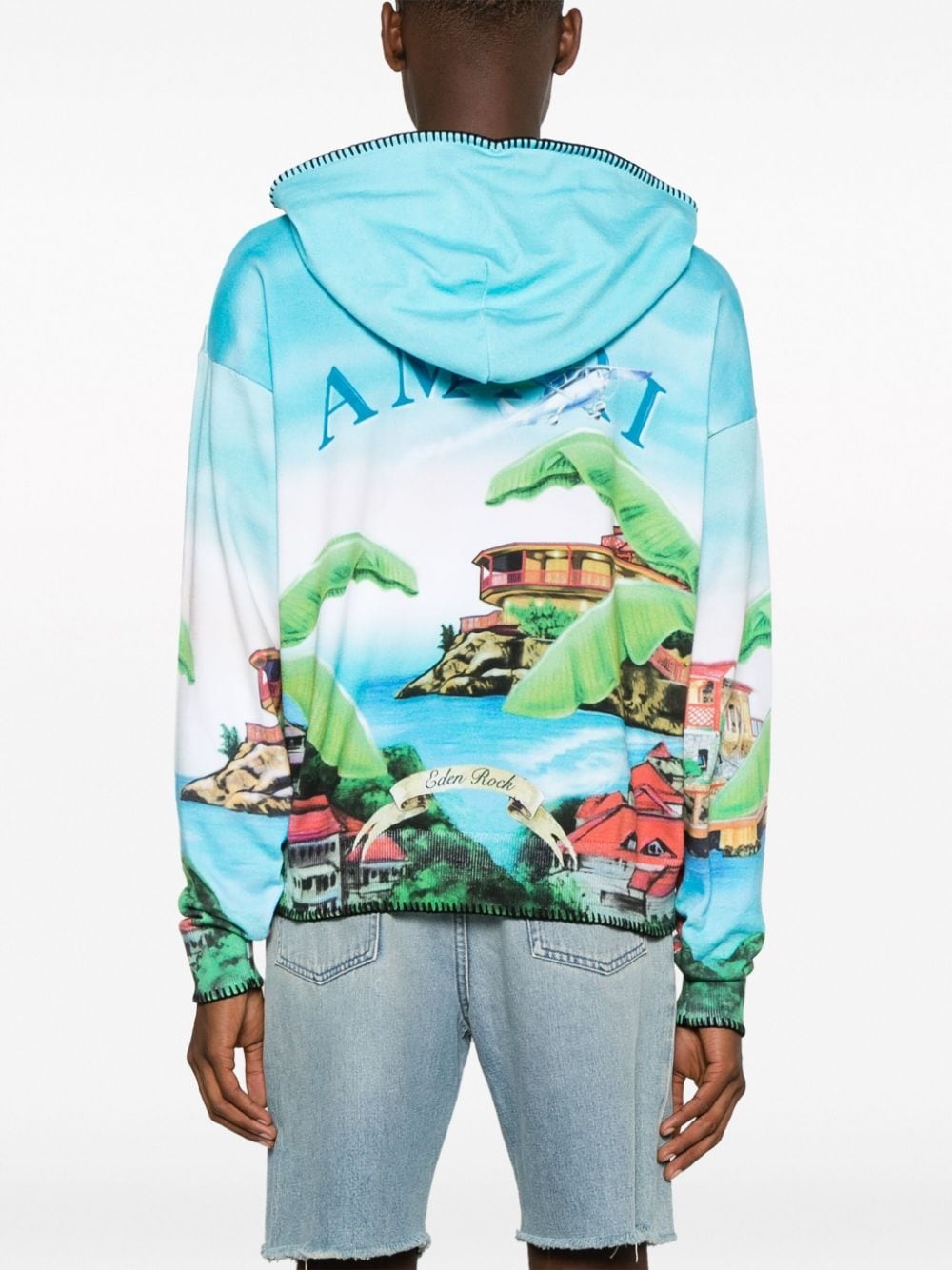 graphic-print cotton hoodie - 4