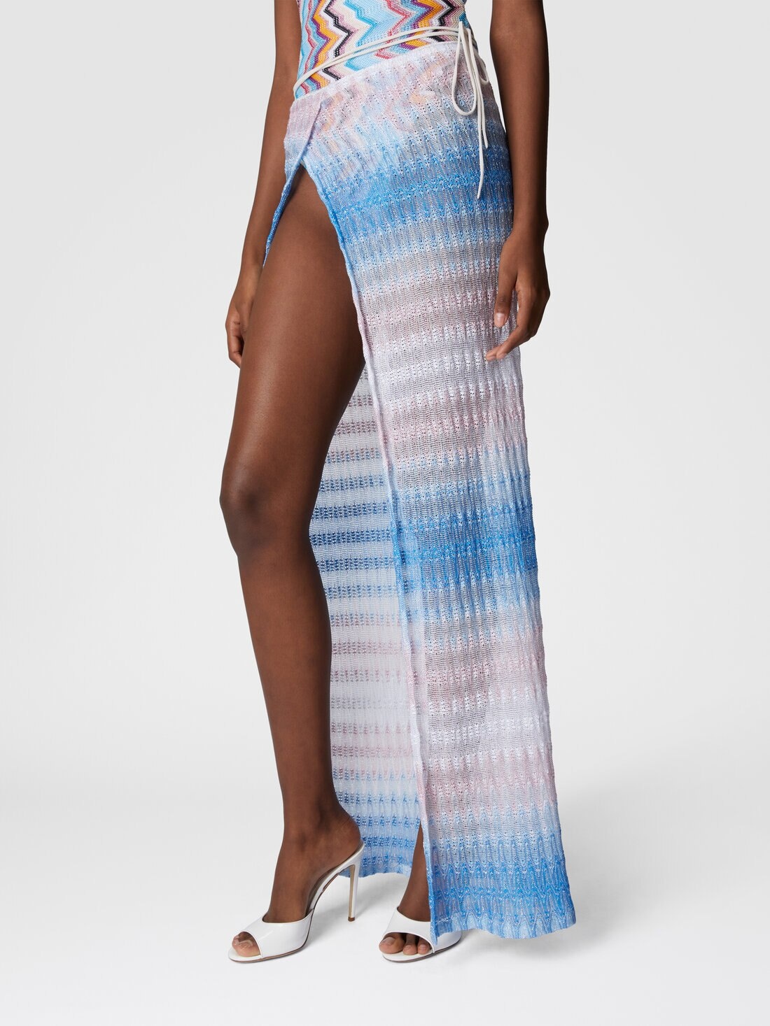 Long pareo skirt in dégradé lace - 5