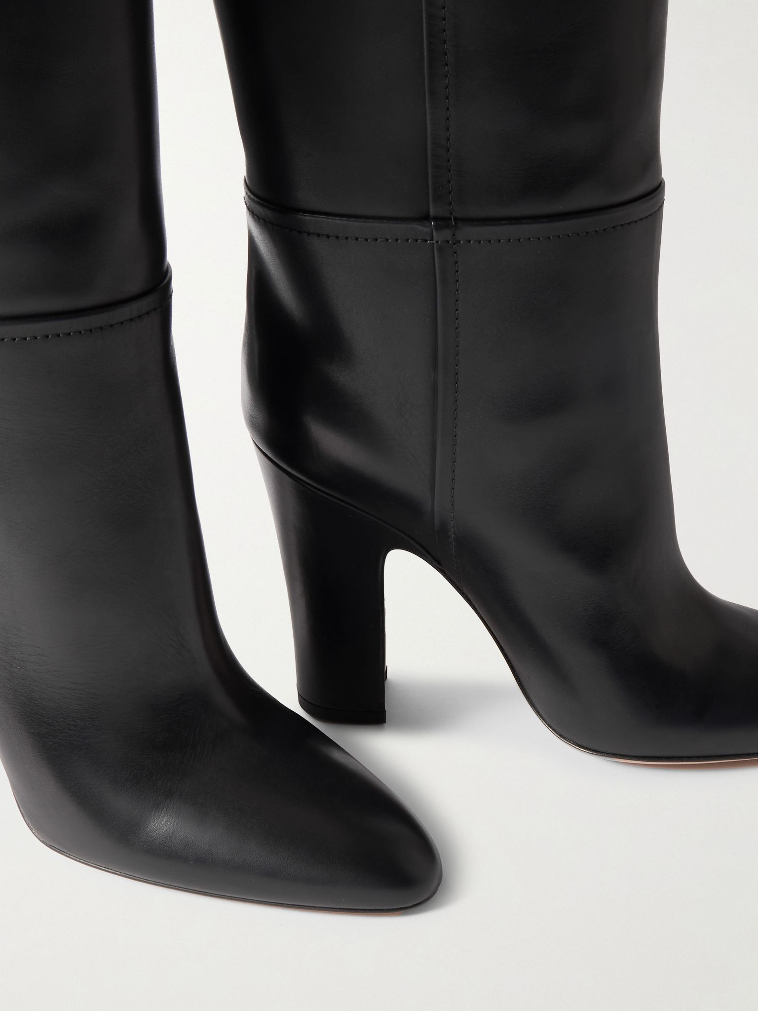 Lavina leather knee boots Black - 4