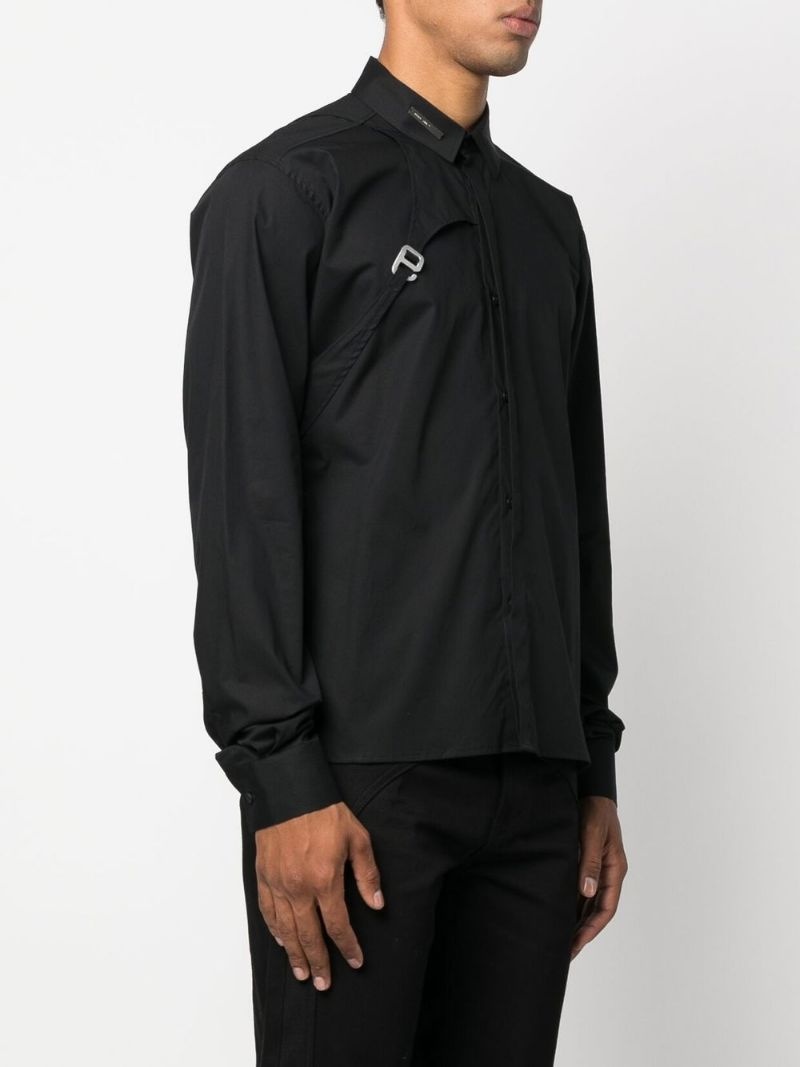buckle-detail button-up shirt - 3