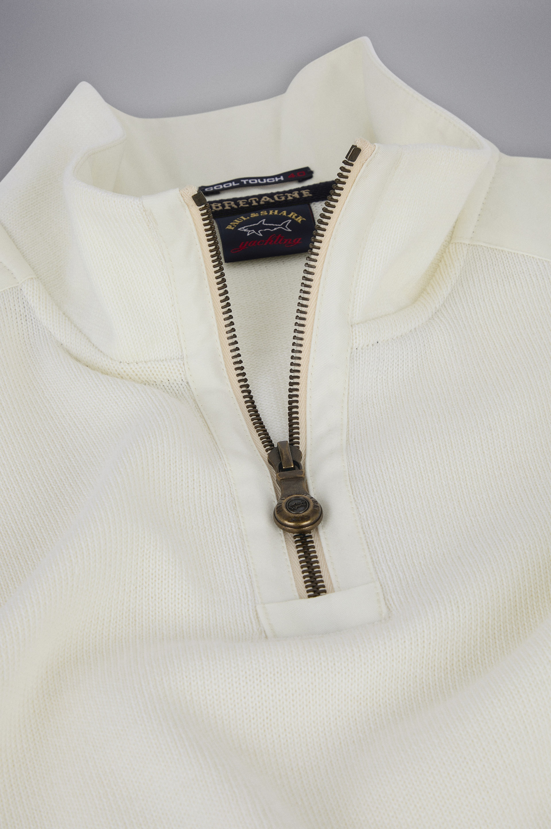 BRETAGNE WOOL HALF ZIP SWEATER WITH ICONIC BADGE - 6