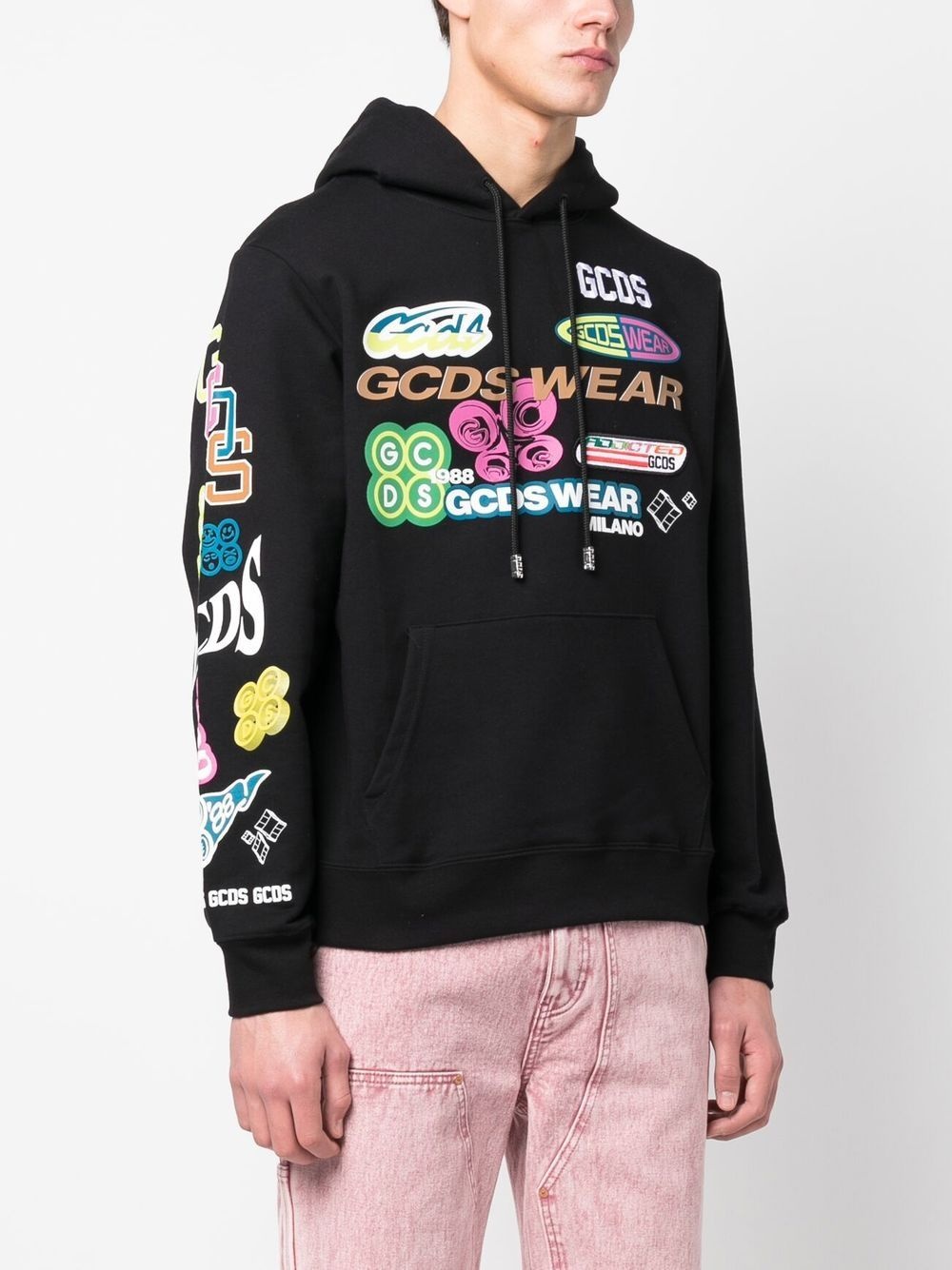 logo-print drawstring hoodie - 3