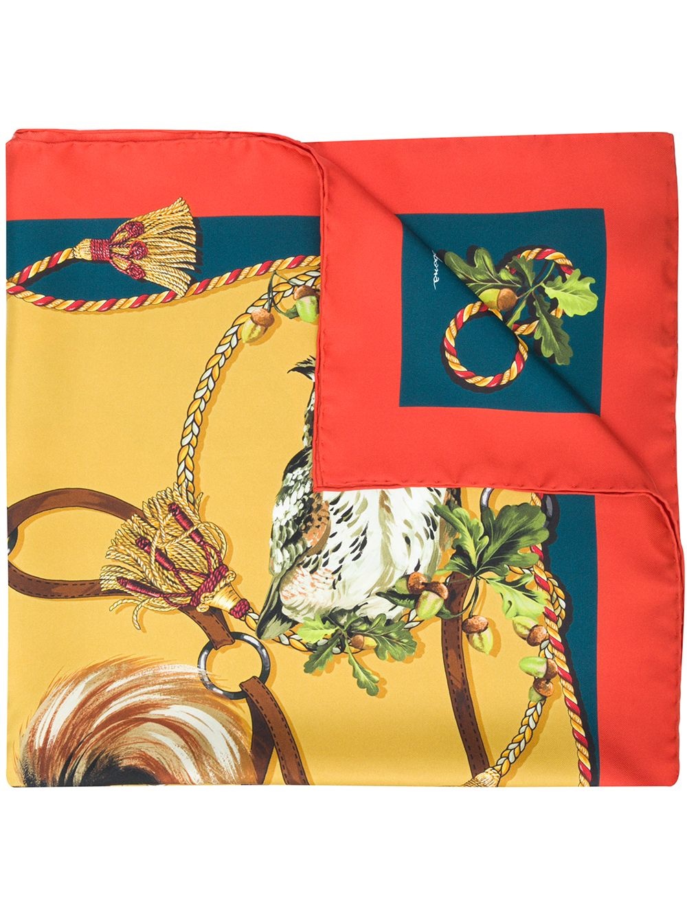 pheasant print silk scarf - 1