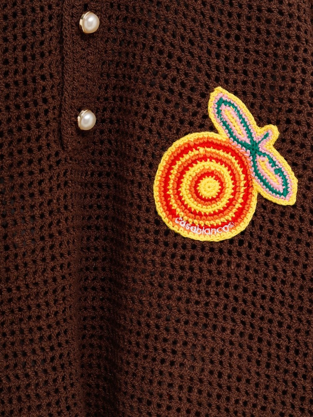 crochet-knit polo shirt - 3