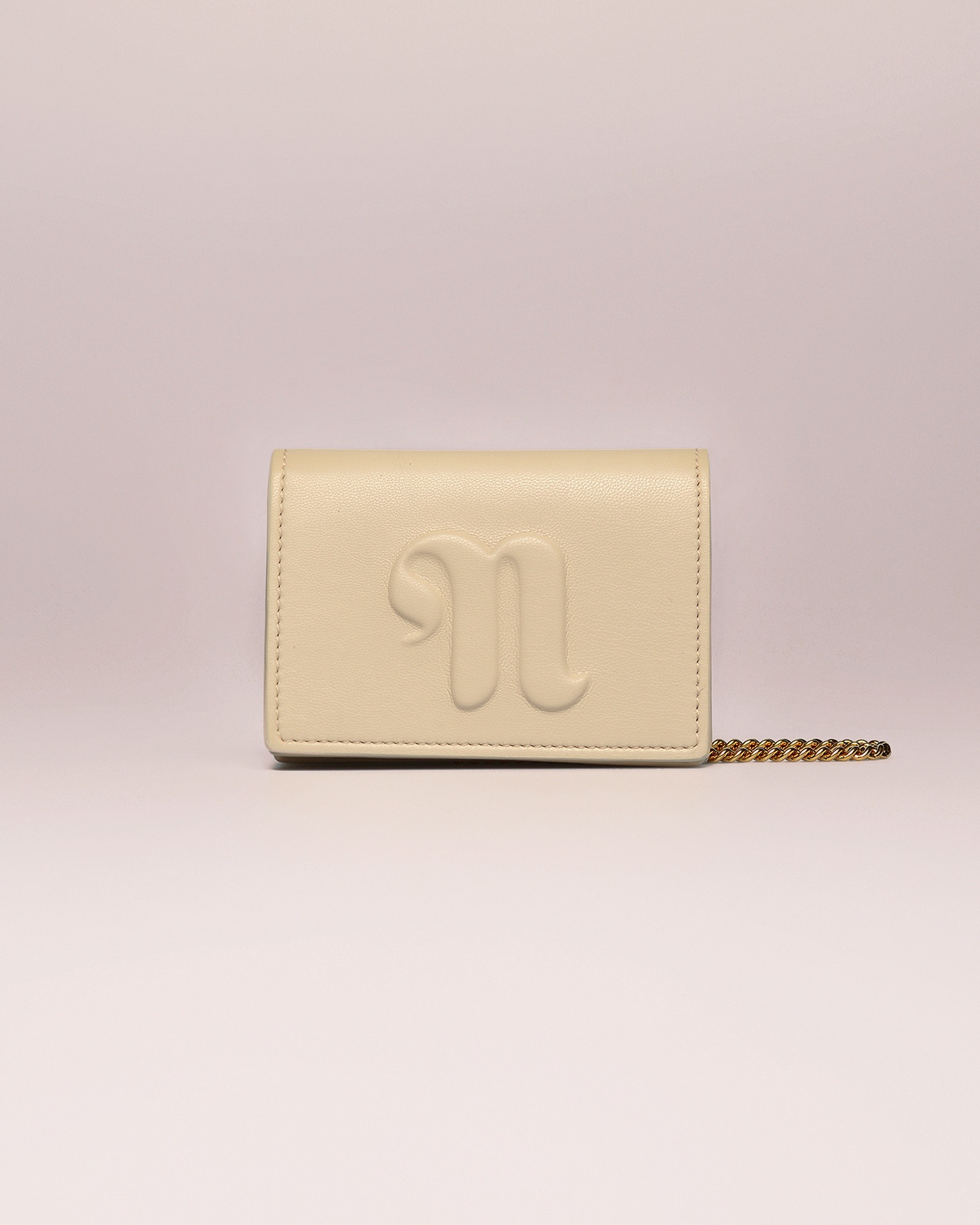 KINGSLEY CHAIN - Vegan nappa chain wallet - Cream - 1