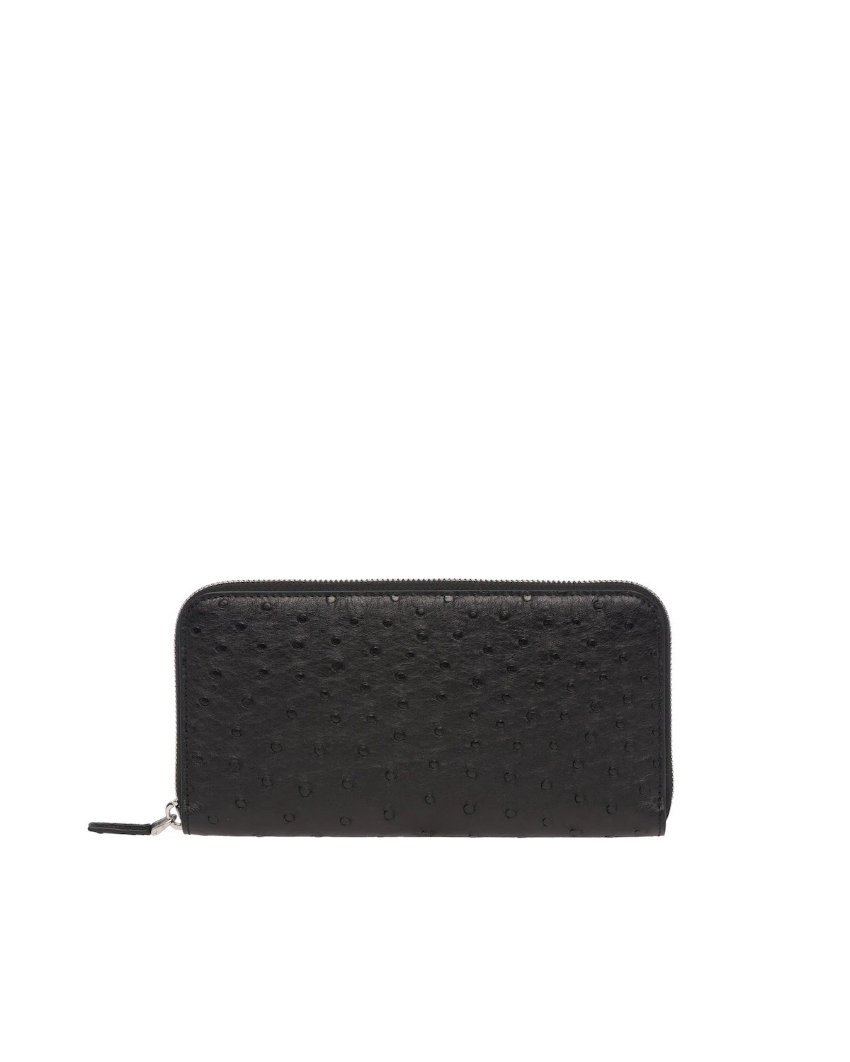 Ostrich Leather Zip Around Wallet - 1