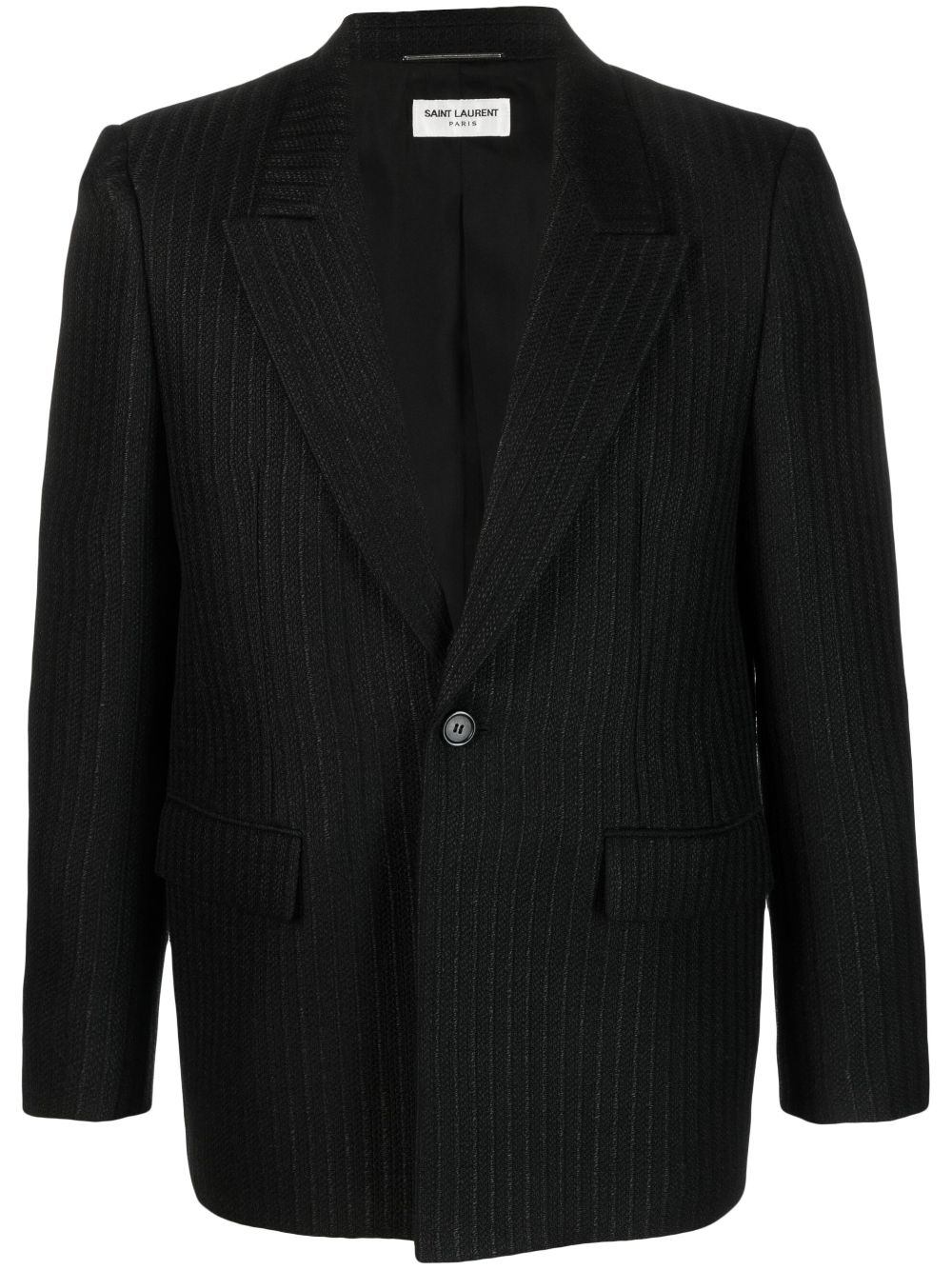 single-breasted pinstripe blazer - 1