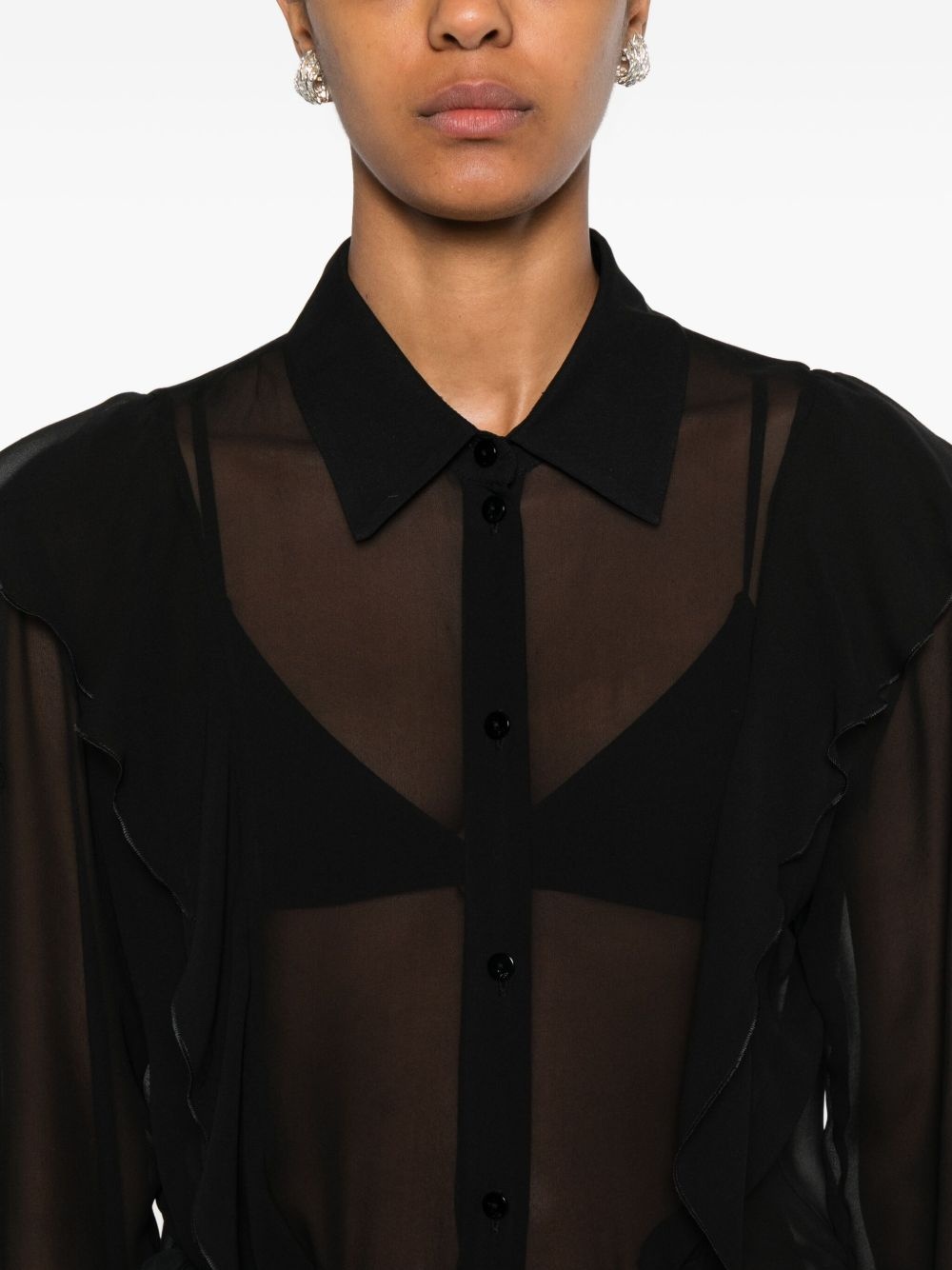 ruffled silk shirt - 5