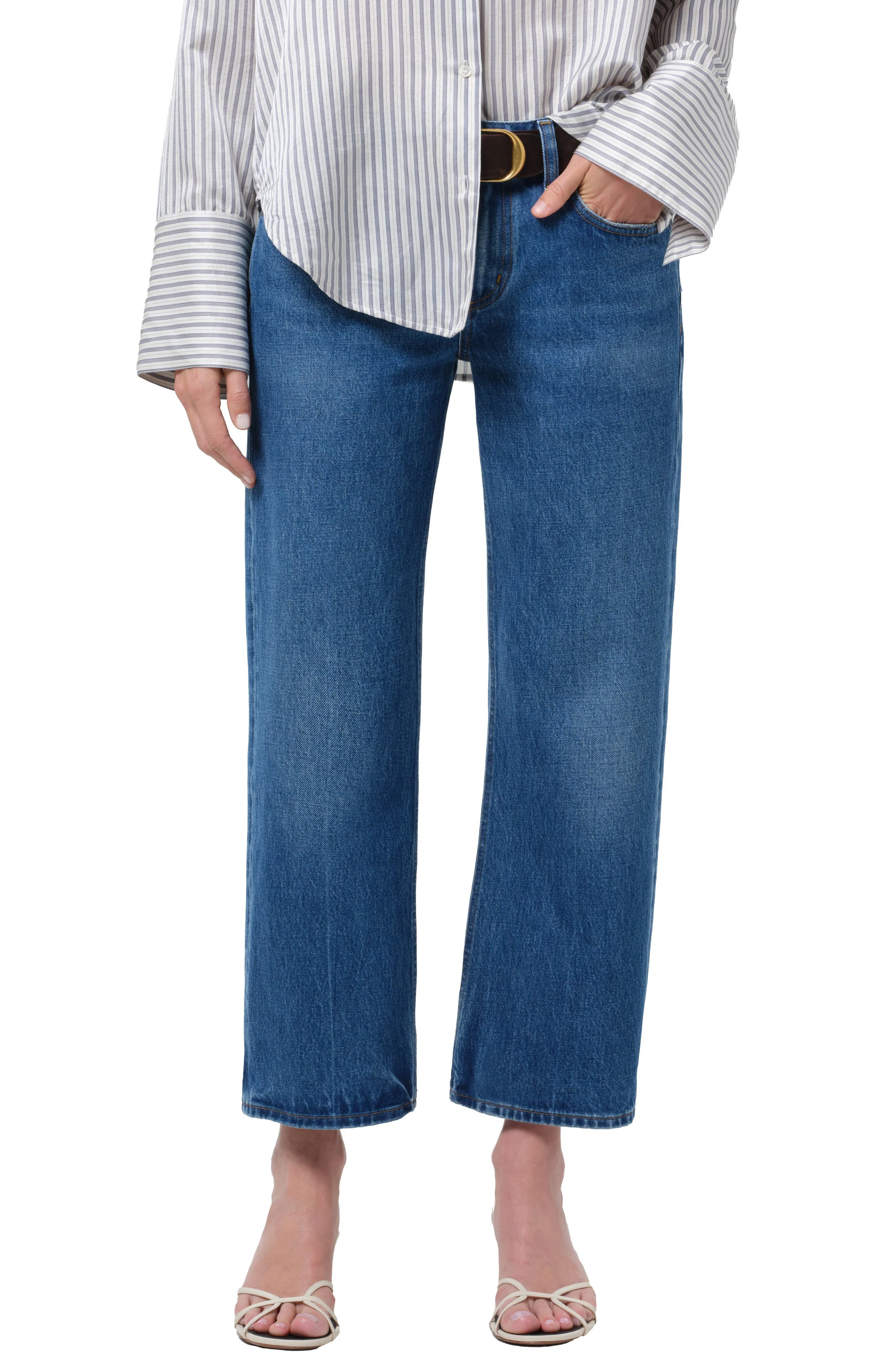 Citizens of Humanity Faye Ankle Straight Leg Jeans in Azure Blue at Nordstrom - 1