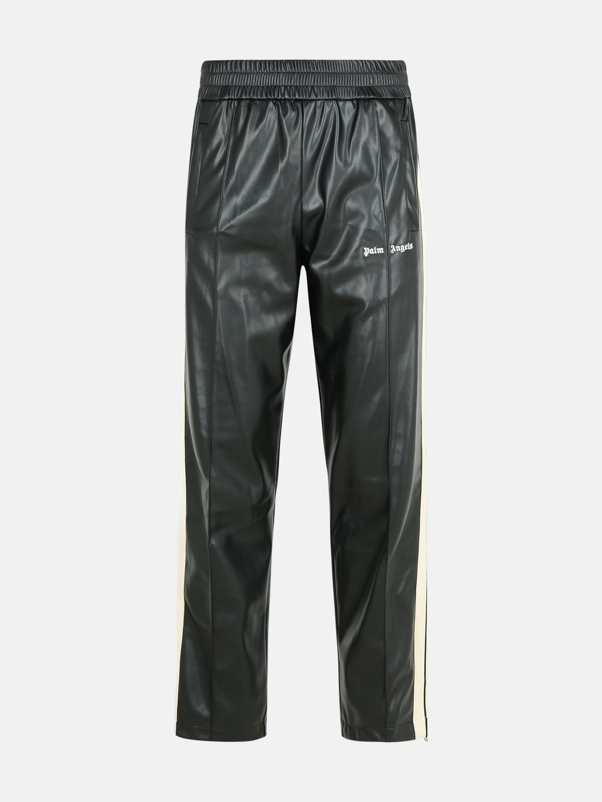 'TRACK LEATHER' BLACK POLYESTER BLEND PANTS - 1