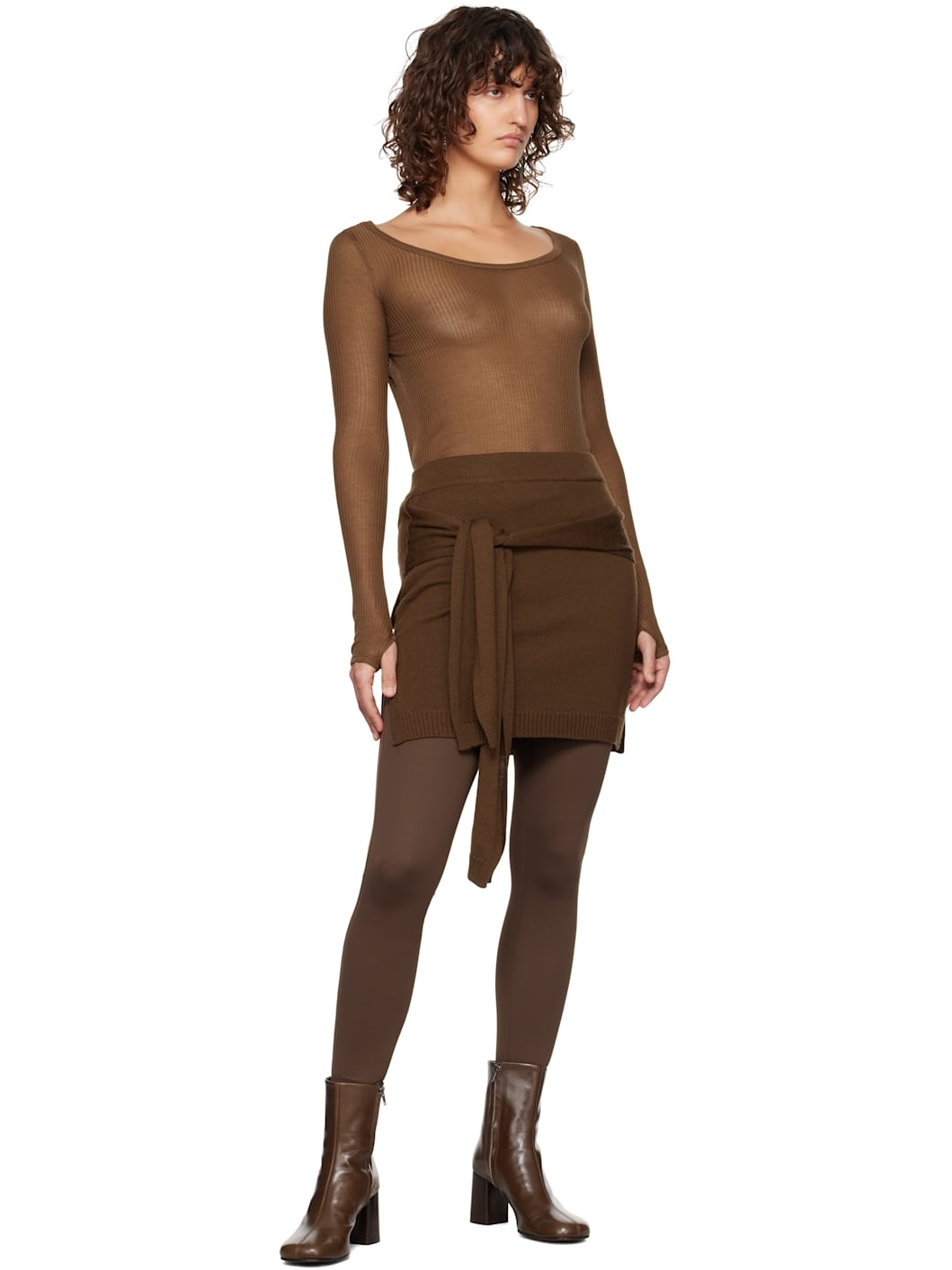 Brown Seamless T-shirt - 5