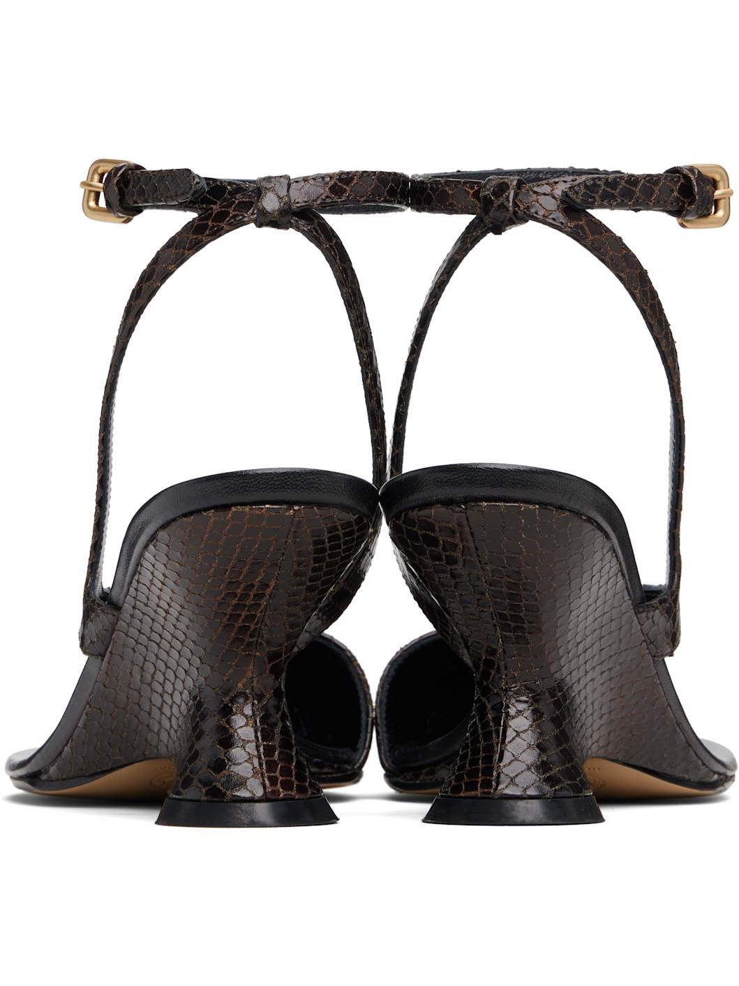 Brown Cutout Heeled Sandals - 2