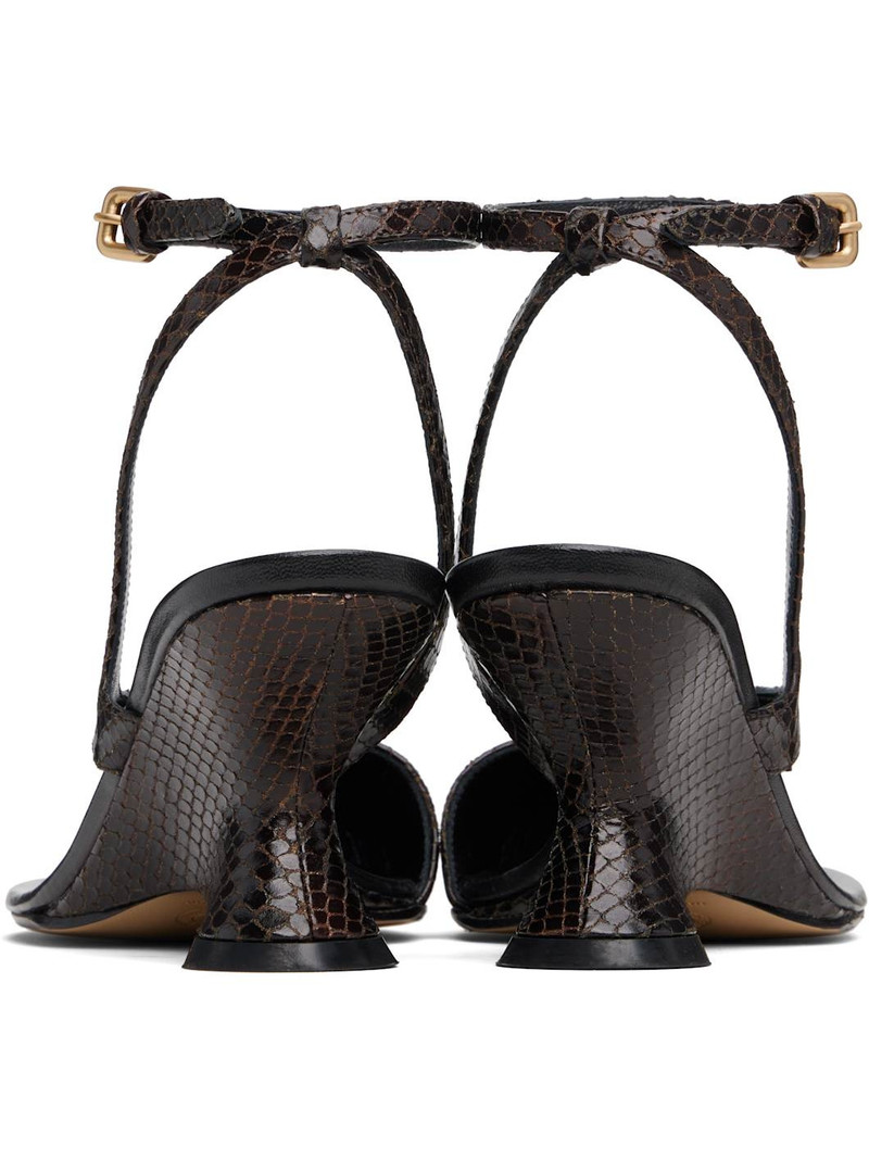 Brown Cutout Heeled Sandals 2