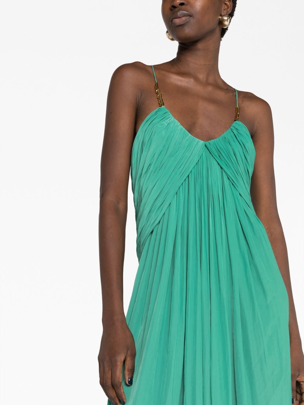 embellished pleated maxi dress - 5