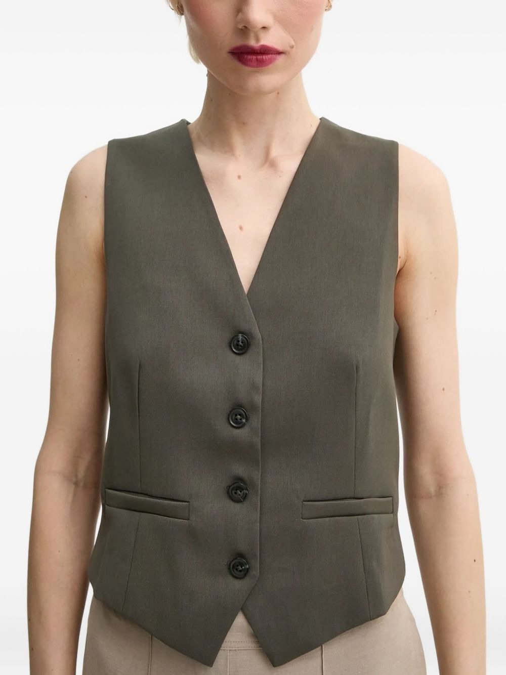 SARAMONA button-fastening vest - 3