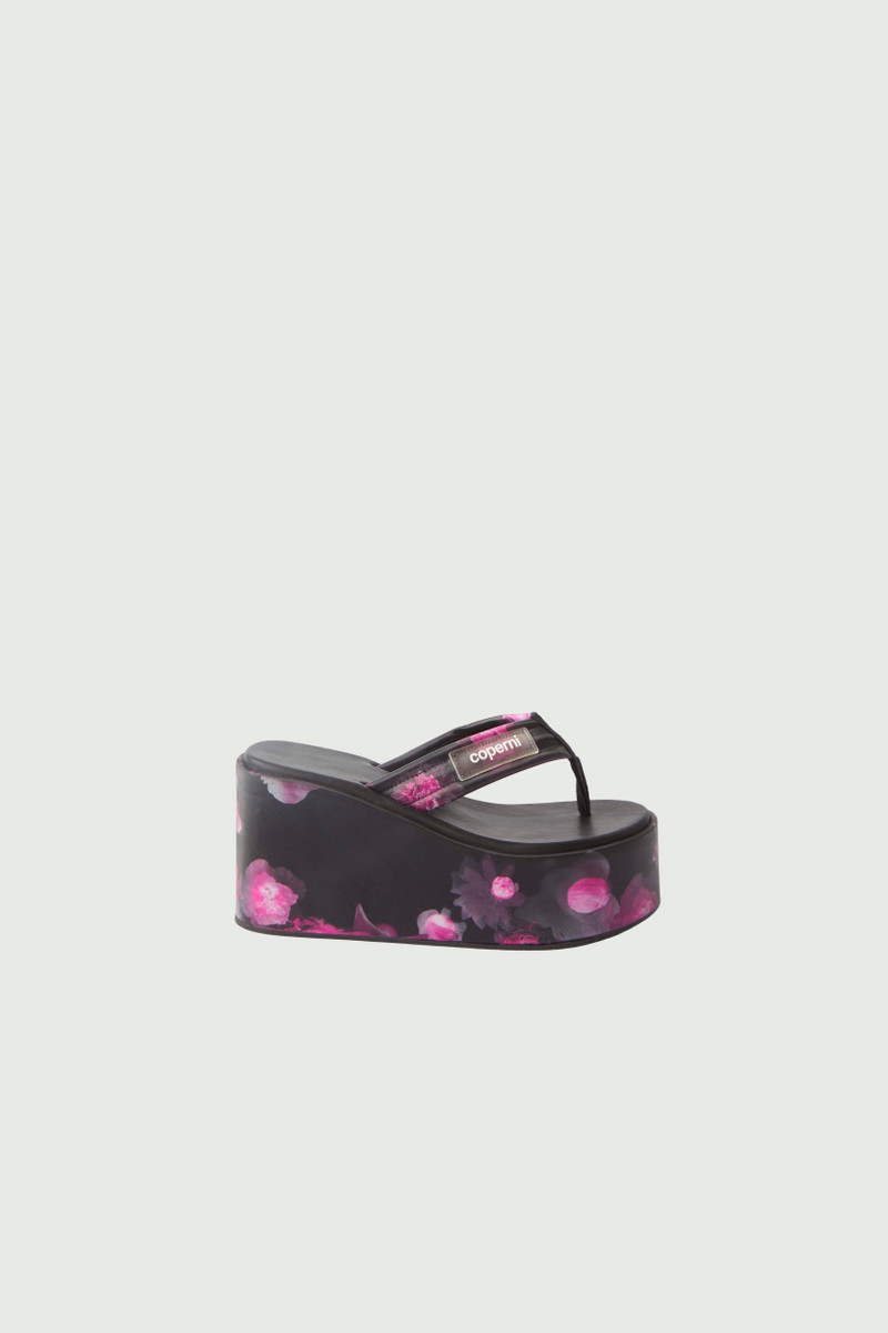 Holographic Branded Wedge Sandal - 1