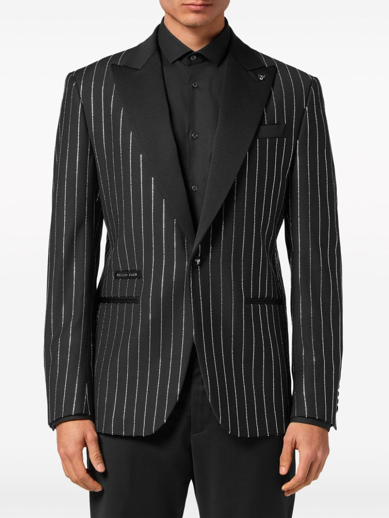 PHILIPP PLEIN crystal-embellished single-breasted blazer outlook