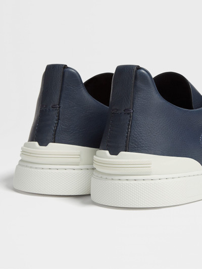 ZEGNA BLUE LEATHER TRIPLE STITCH™ SNEAKERS outlook