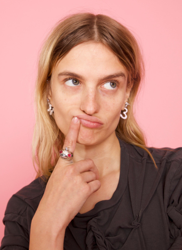 FROG PRINCE RING SILVER-PINK - 2