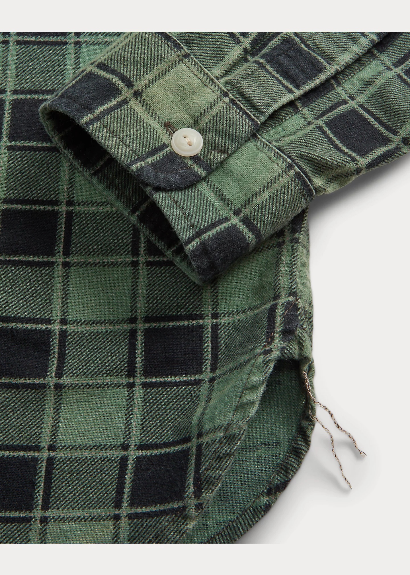Green Plaid Quilted Flannel Shirt