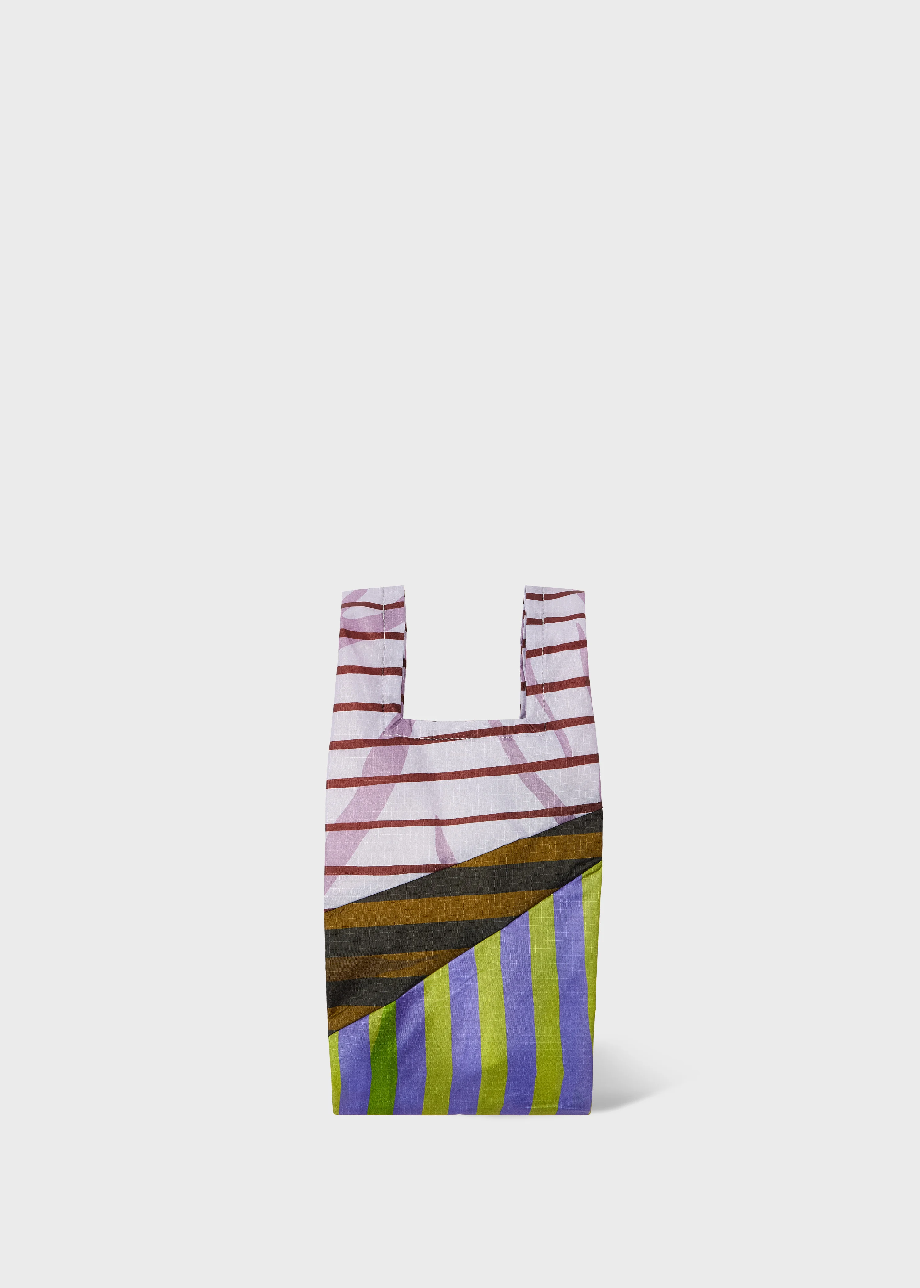 Susan Bijl x Paul Smith - Lilac Mixed-Stripe 'The New Shopping Bag' Small - 1