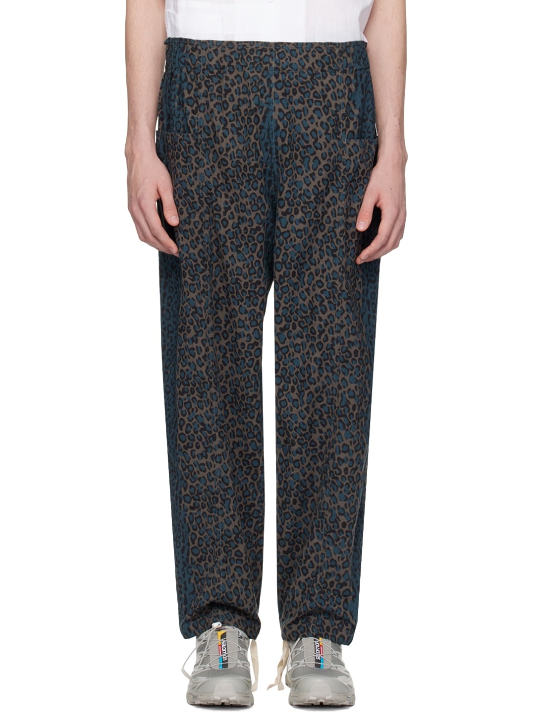 Gray & Blue Army String Trousers - 1